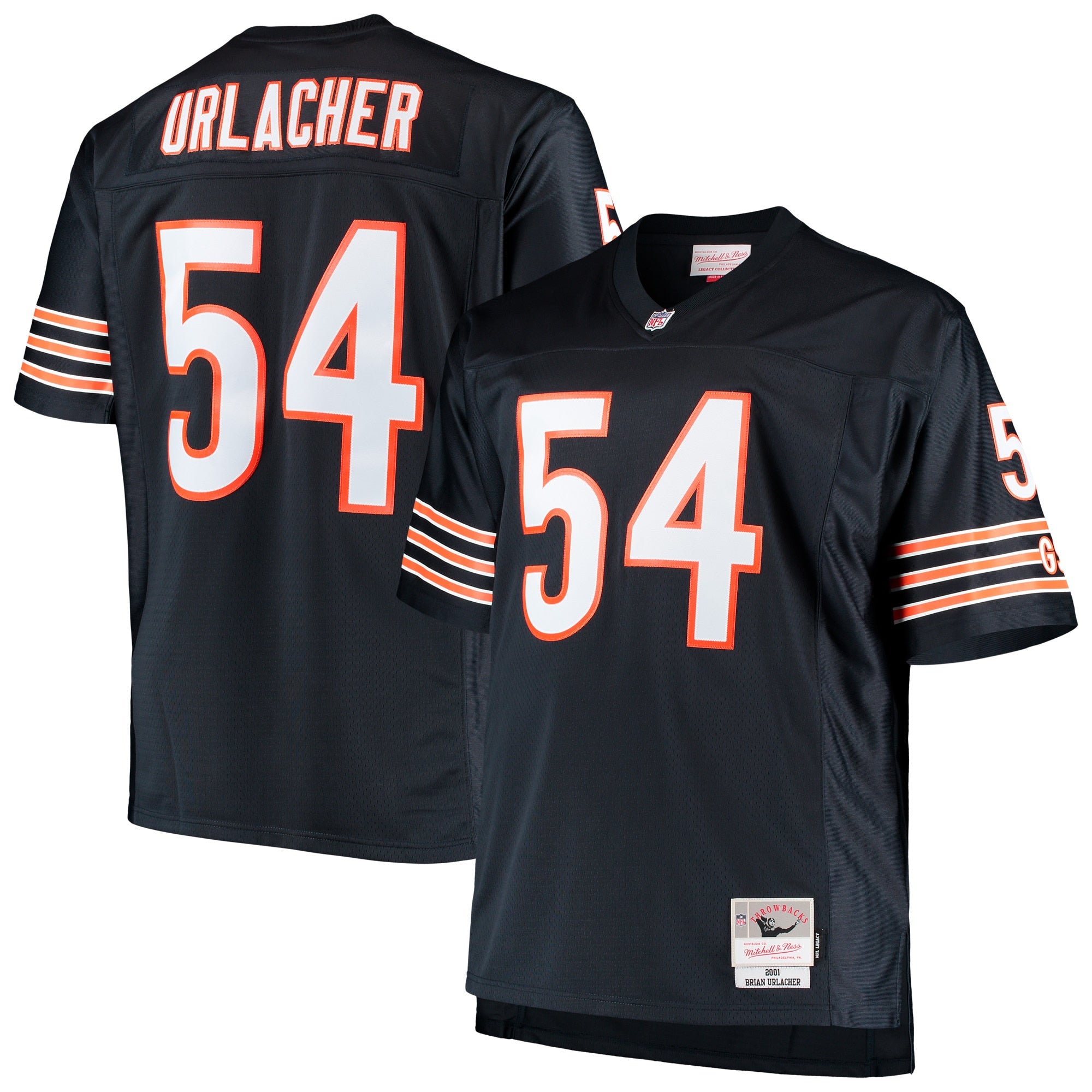 Brian Urlacher Chicago Bears Mitchell   Ness Big   Tall 2001 Retired Player Replica Jersey   Navy