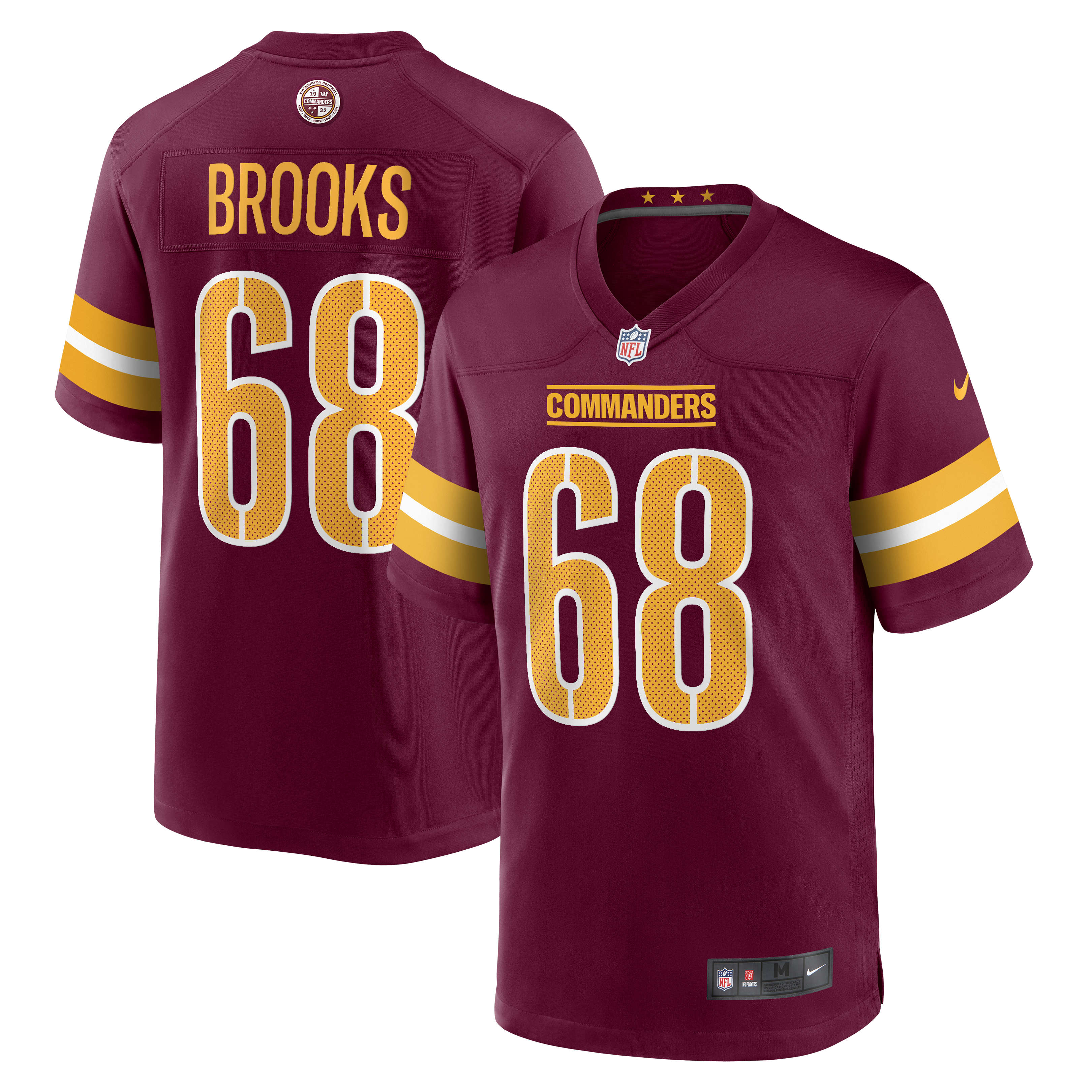 Curtis Brooks Washington Commanders Nike  Game Jersey   Burgundy