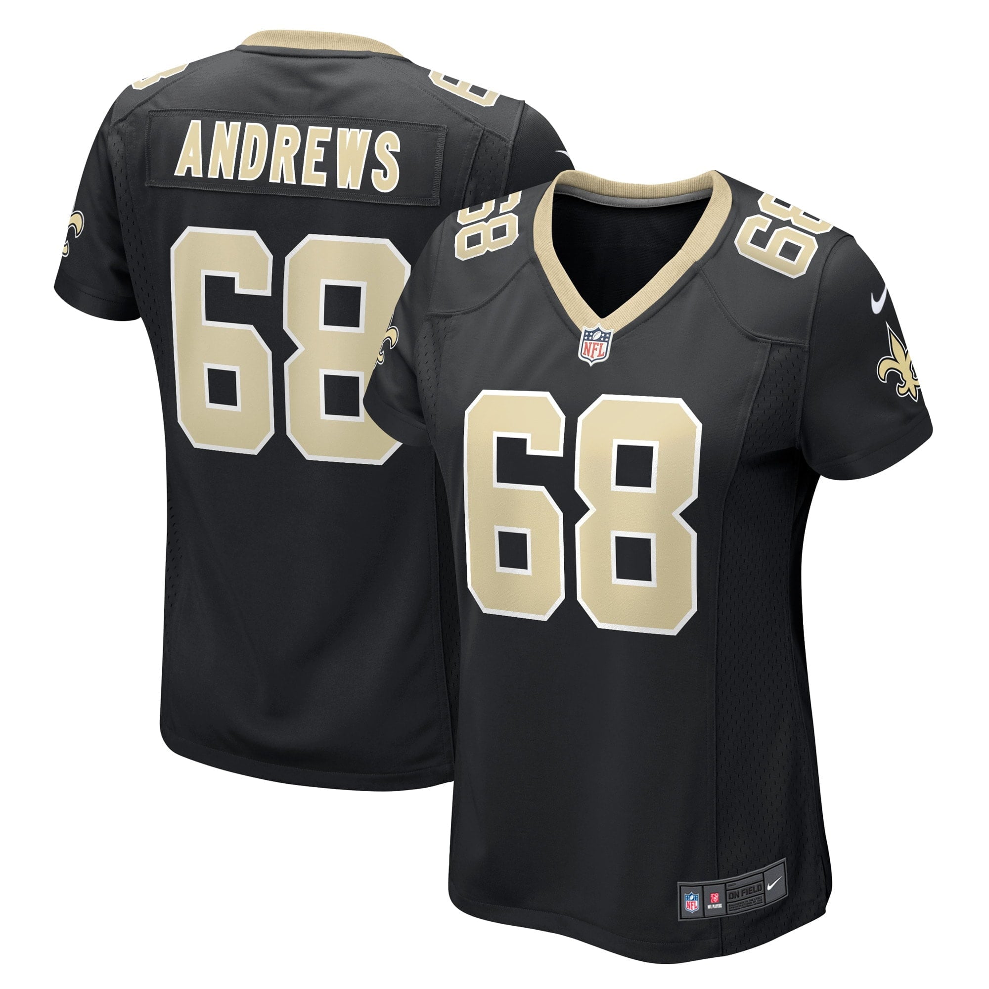 Women s Nike Josh Andrews Black New Orleans Saints Game Player Jersey
