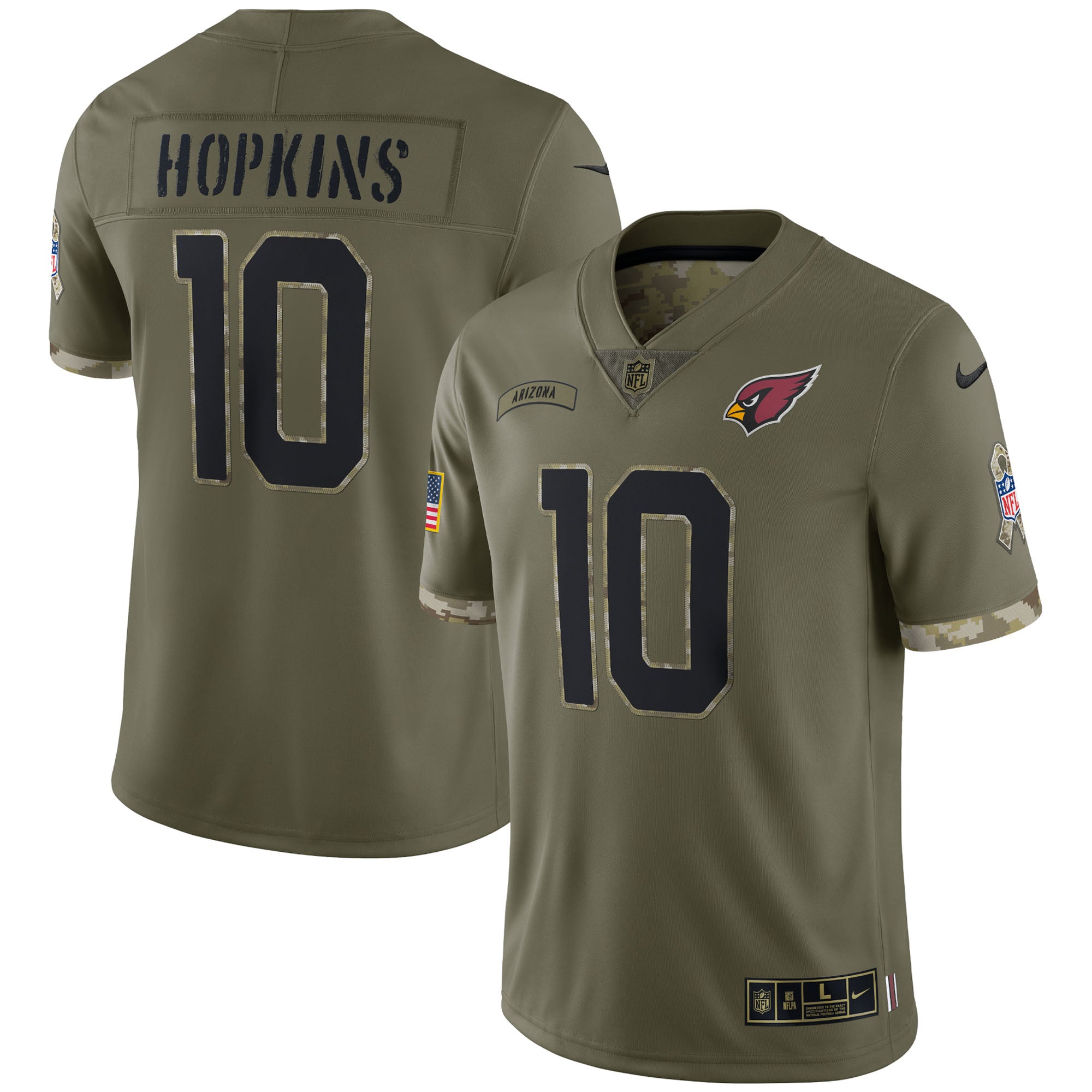 DeAndre Hopkins Arizona Cardinals Nike 2022 Salute To Service Limited Jersey   Olive