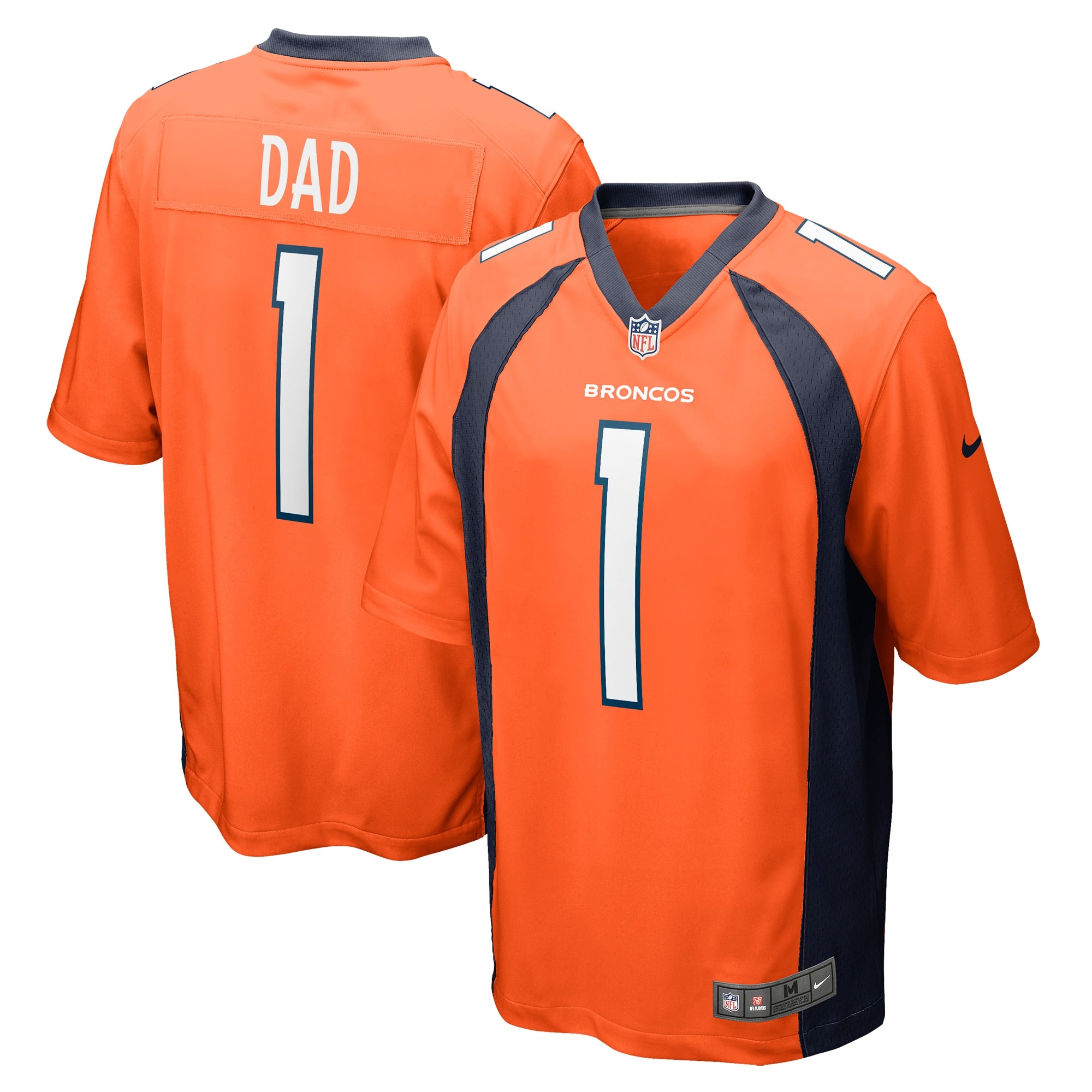 Number 1 Dad Denver Broncos Nike Game Jersey   Orange