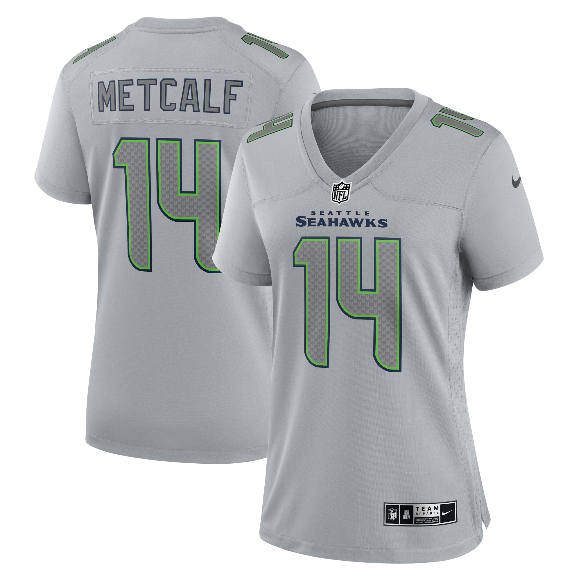 DK Metcalf Seattle Seahawks Nike Women s Atmosphere Fashion Game Jersey Gray