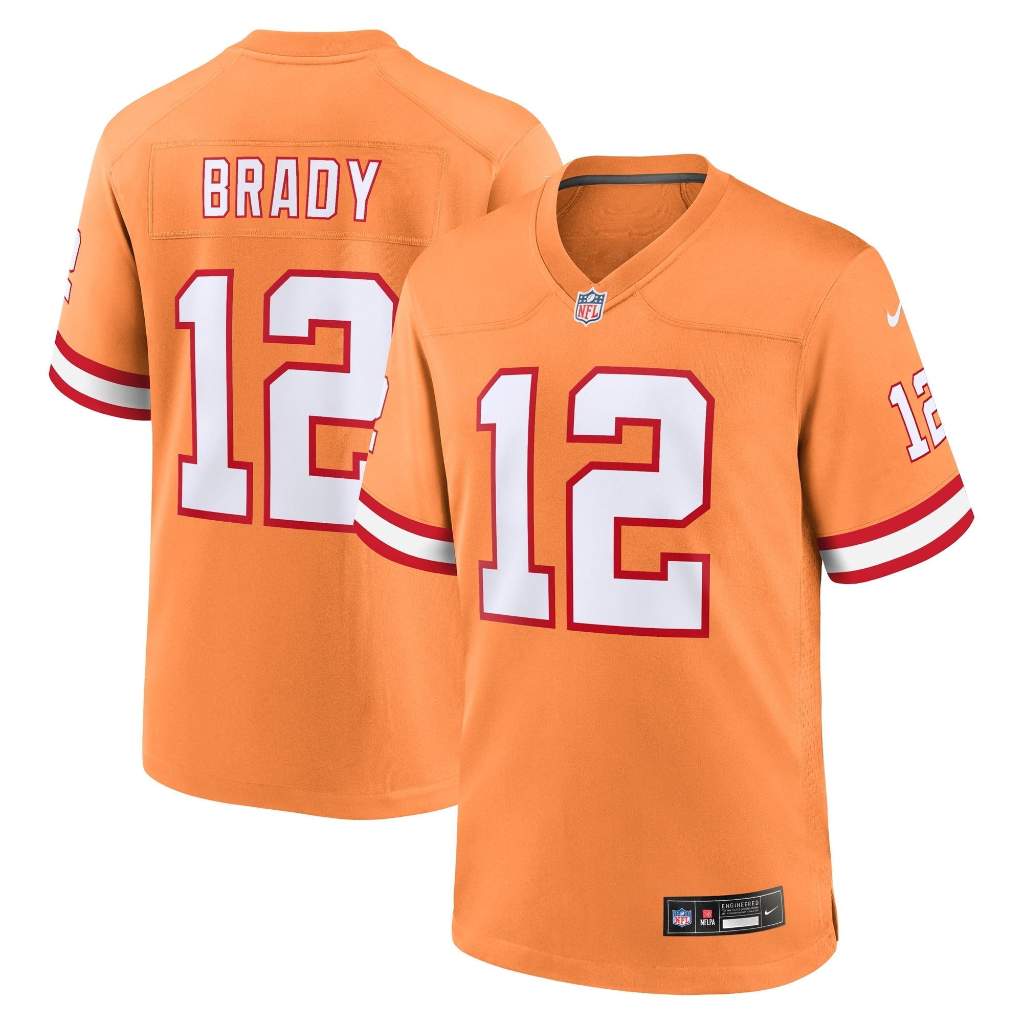 Men s Nike Tom Brady Orange Tampa Bay Buccaneers Throwback Game Jersey