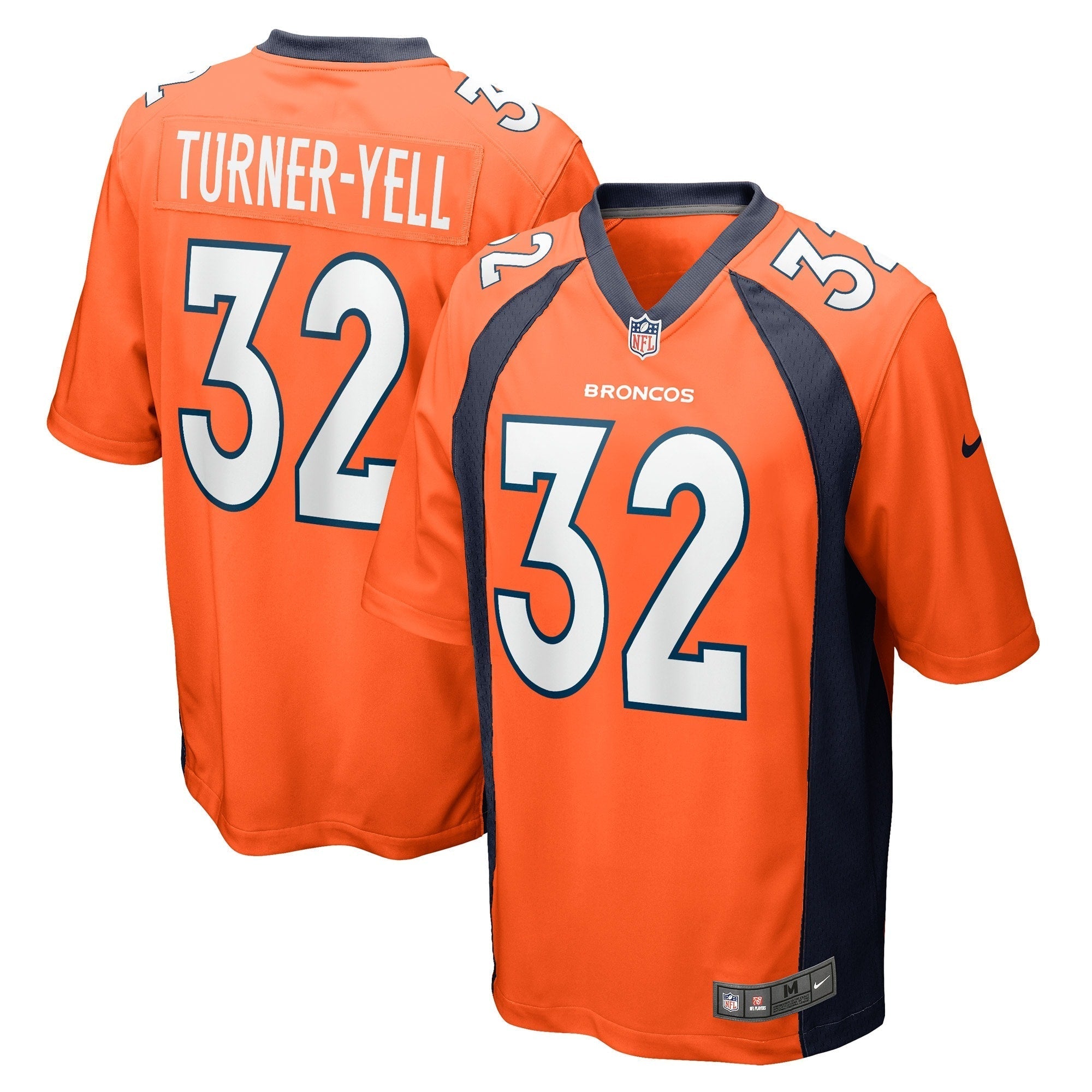 Men s Nike Delarrin Turner-Yell Orange Denver Broncos Game Player Jersey