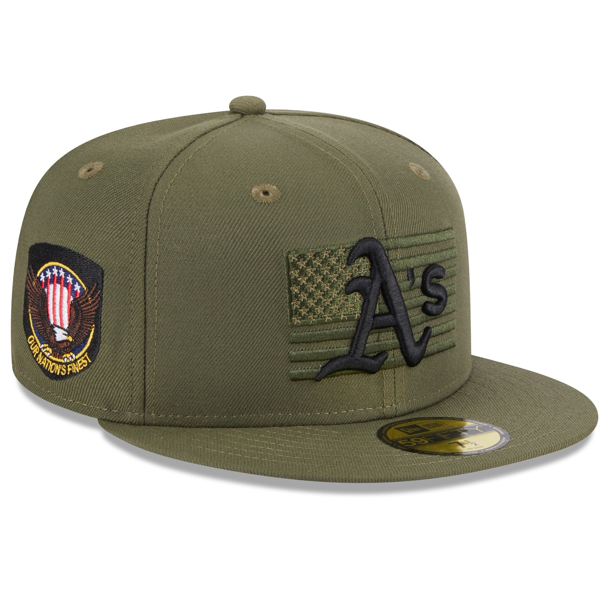 Oakland Athletics New Era 2023 Armed Forces Day On-Field 59FIFTY Fitted Hat - Green