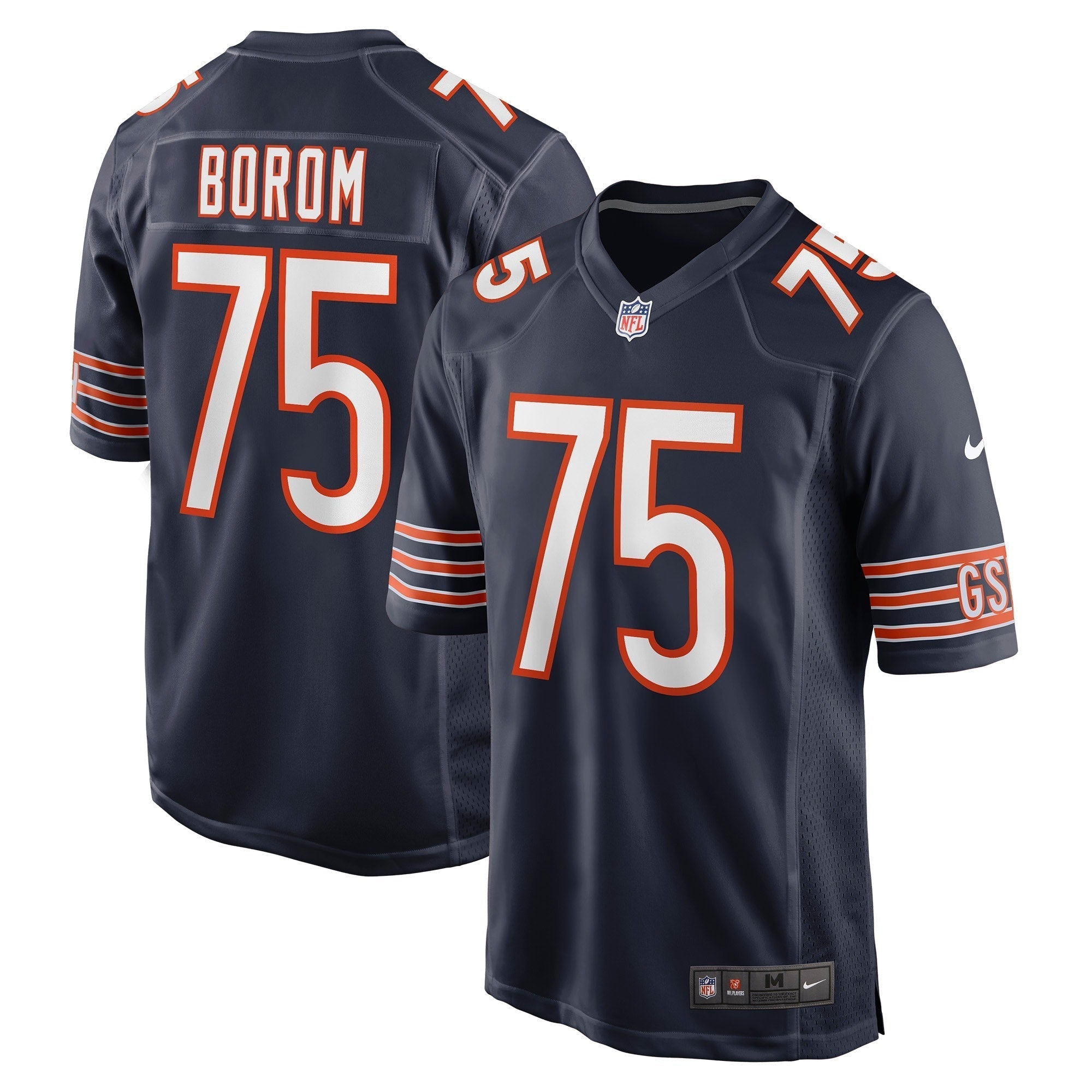 Men s Nike Larry Borom Navy Chicago Bears Game Jersey