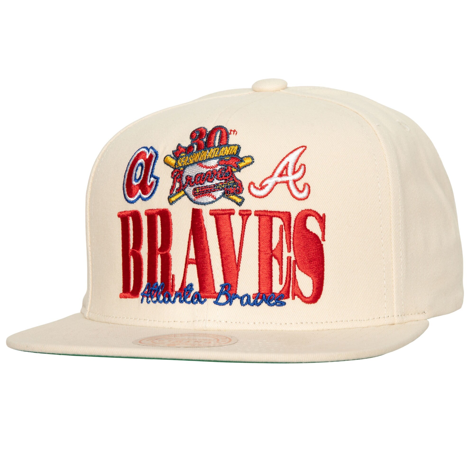 Atlanta Braves Mitchell & Ness Reframe Retro Snapback Hat - Cream