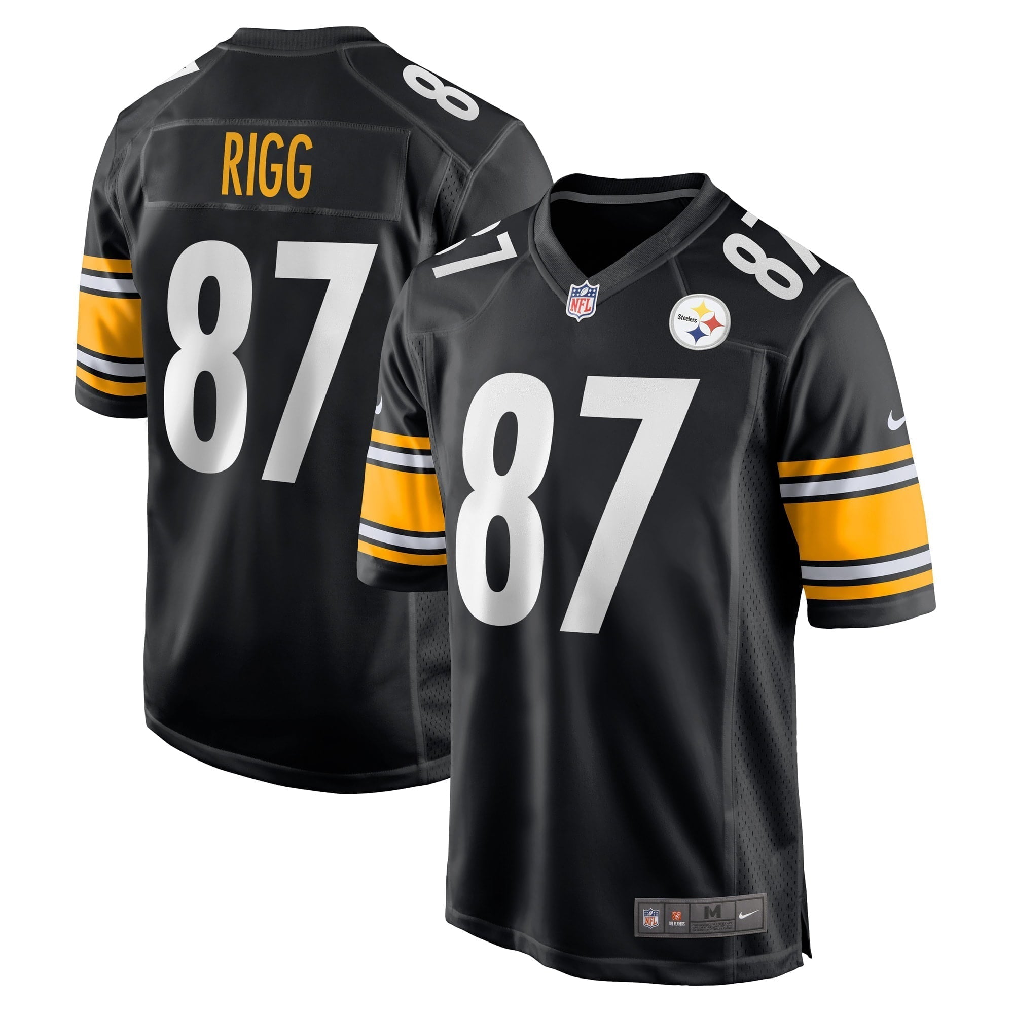 Men s Nike Justin Rigg Black Pittsburgh Steelers Game Player Jersey
