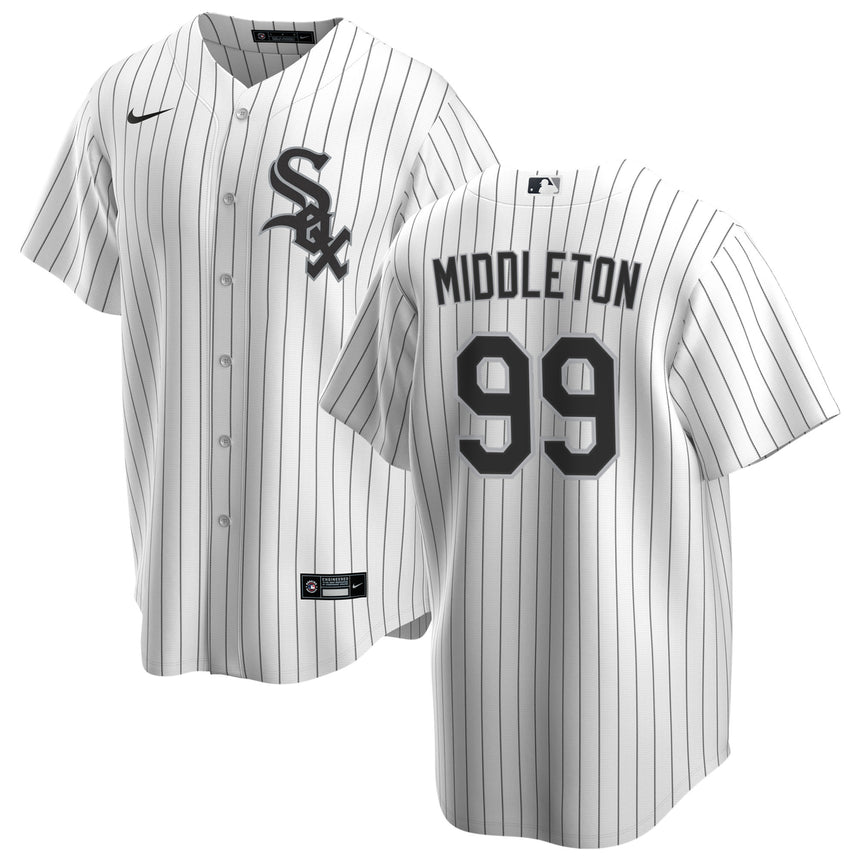 Products Men's Kenyan Middleton Chicago White Sox White Home Premium Stitch Replica Jersey