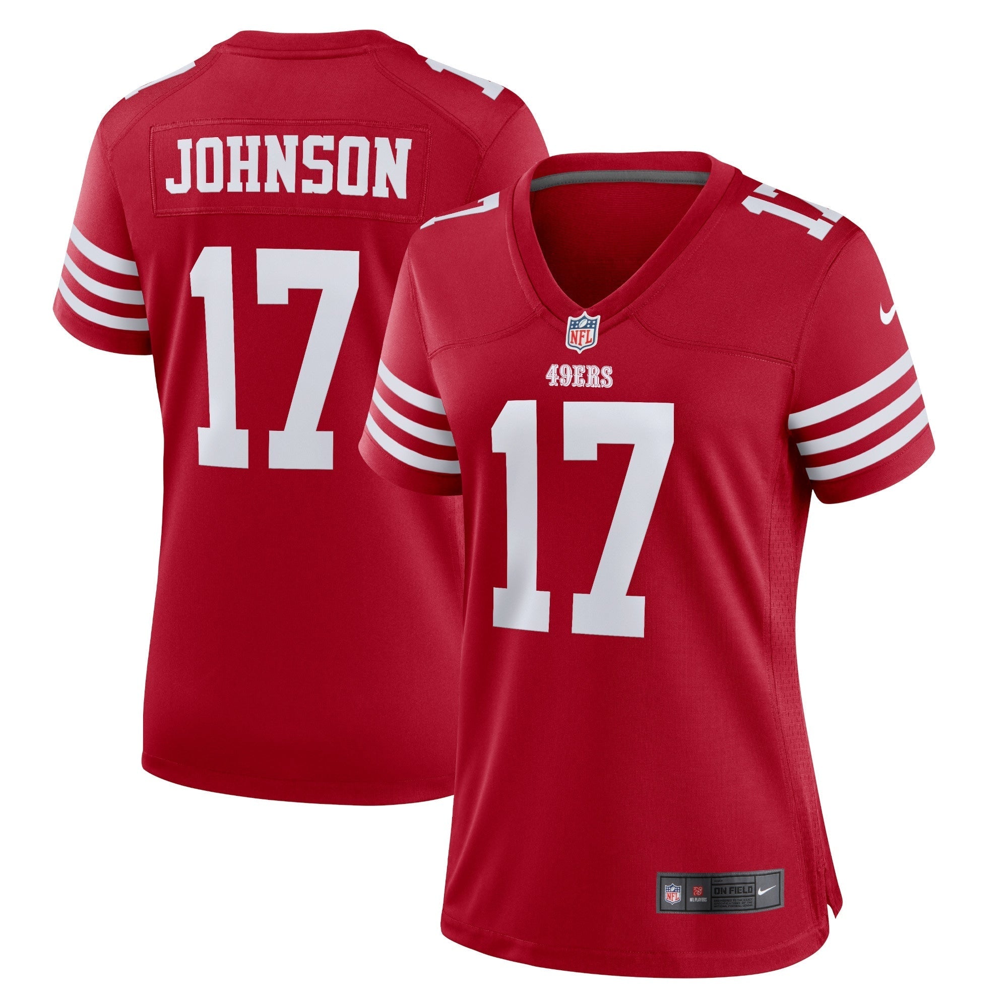 Women s Nike Josh Johnson Scarlet San Francisco 49ers Home Game Player Jersey