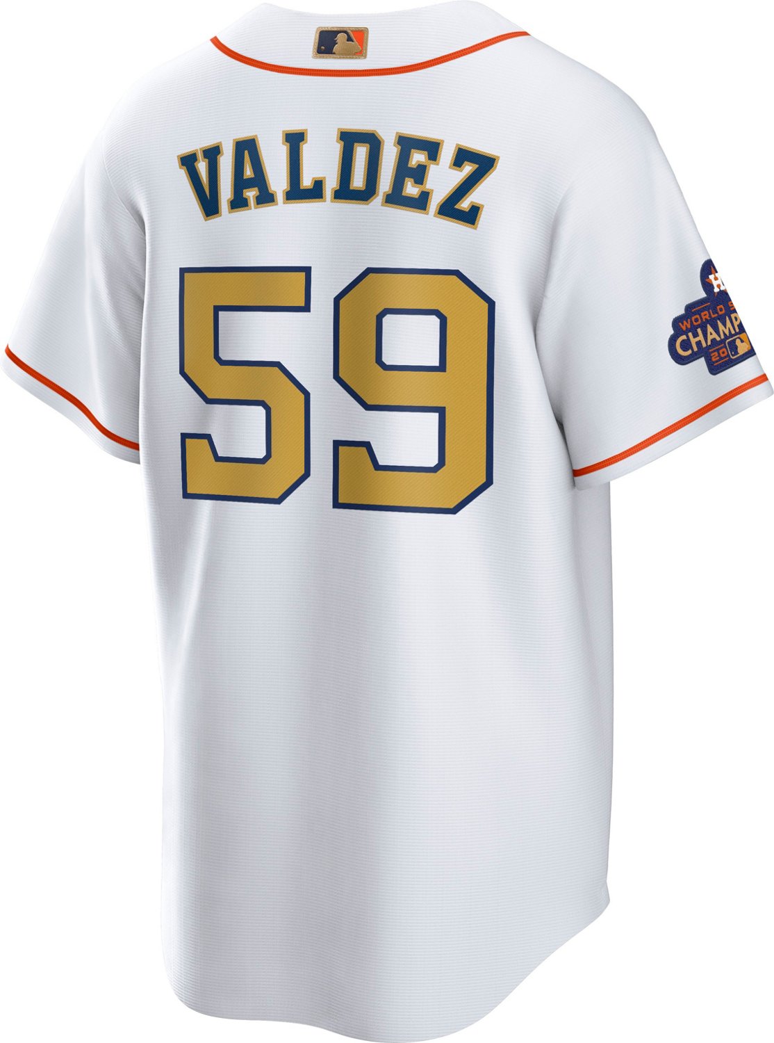 Nike Men's Houston Astros Gold Frambler Valdez Replica Jersey