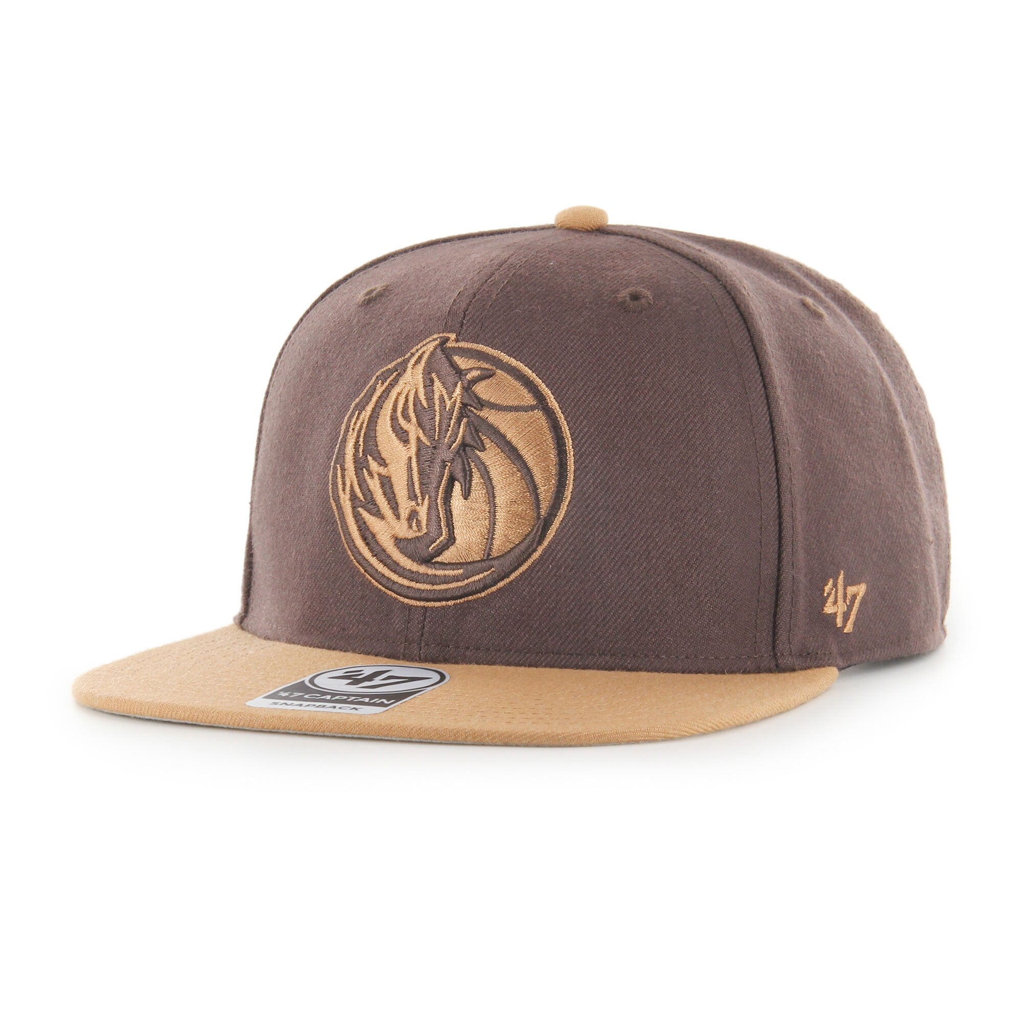 Dallas Mavericks '47 No Shot Two-Tone Captain Snapback Hat - Brown