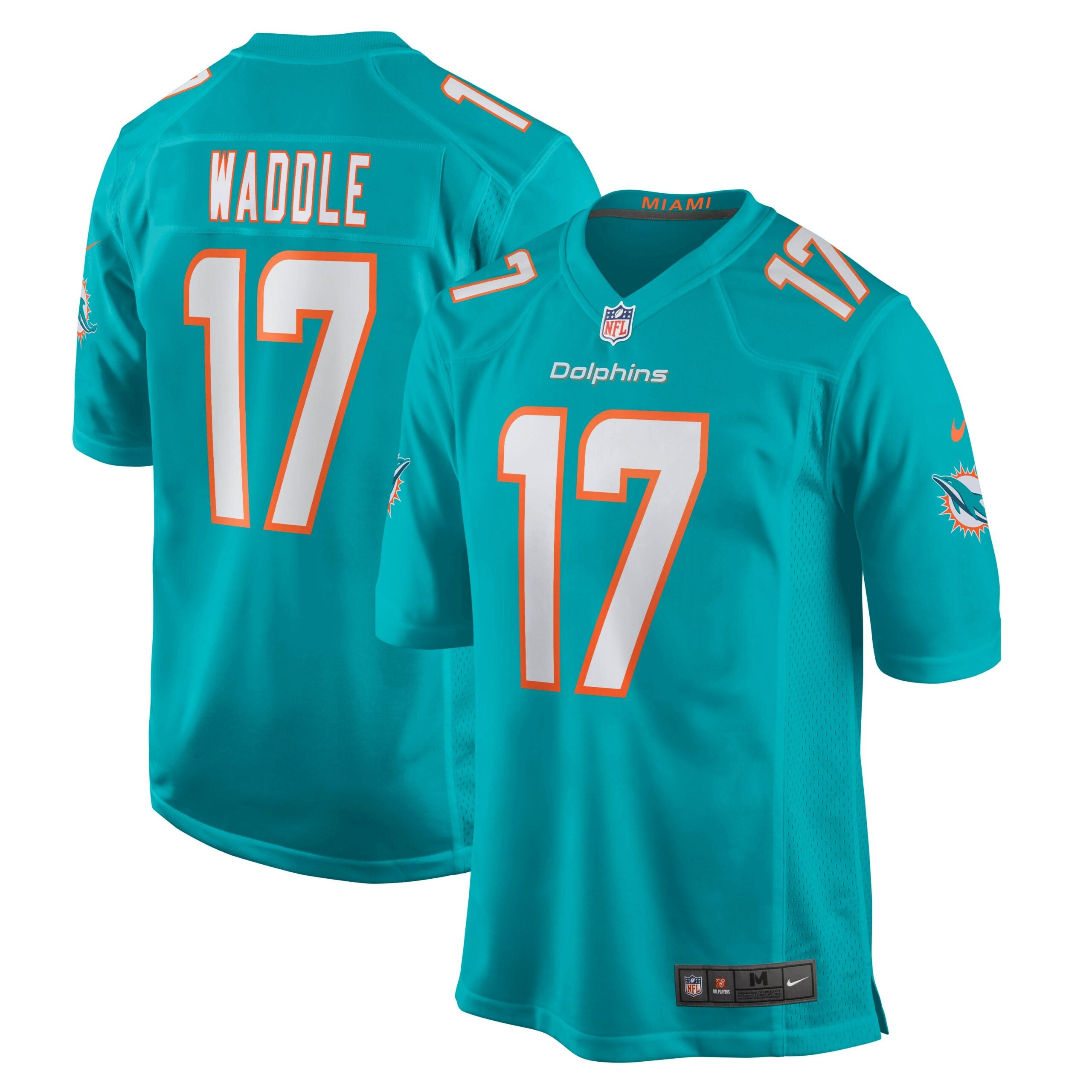 Jaylen Waddle Miami Dolphins Nike Game Player Jersey   Aqua