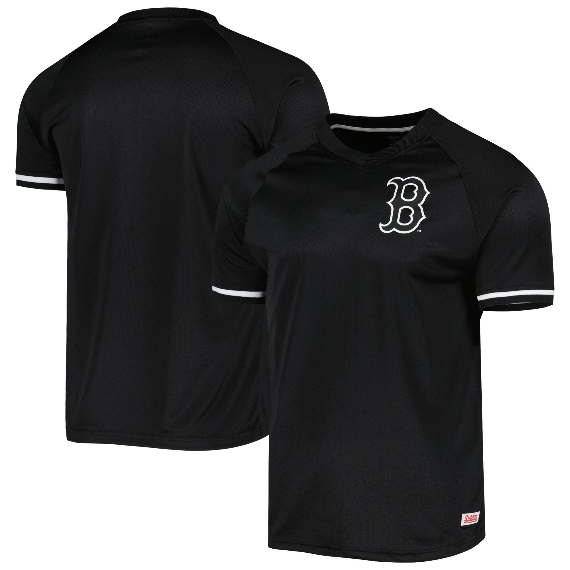 Boston Red Sox Stitches Black Raglan V-Neck Jersey