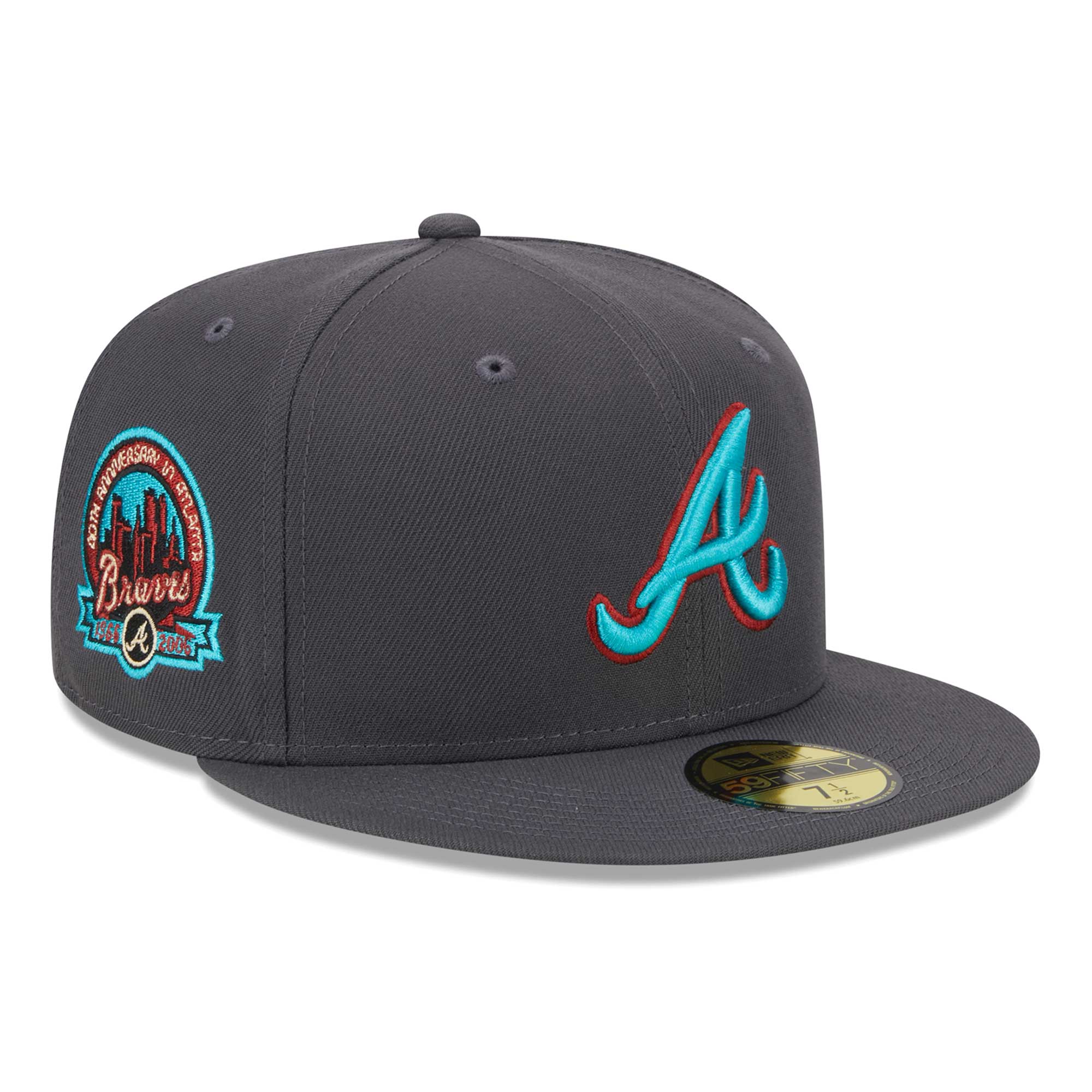 Atlanta Braves New Era Print Undervisor 59FIFTY Fitted Hat - Graphite