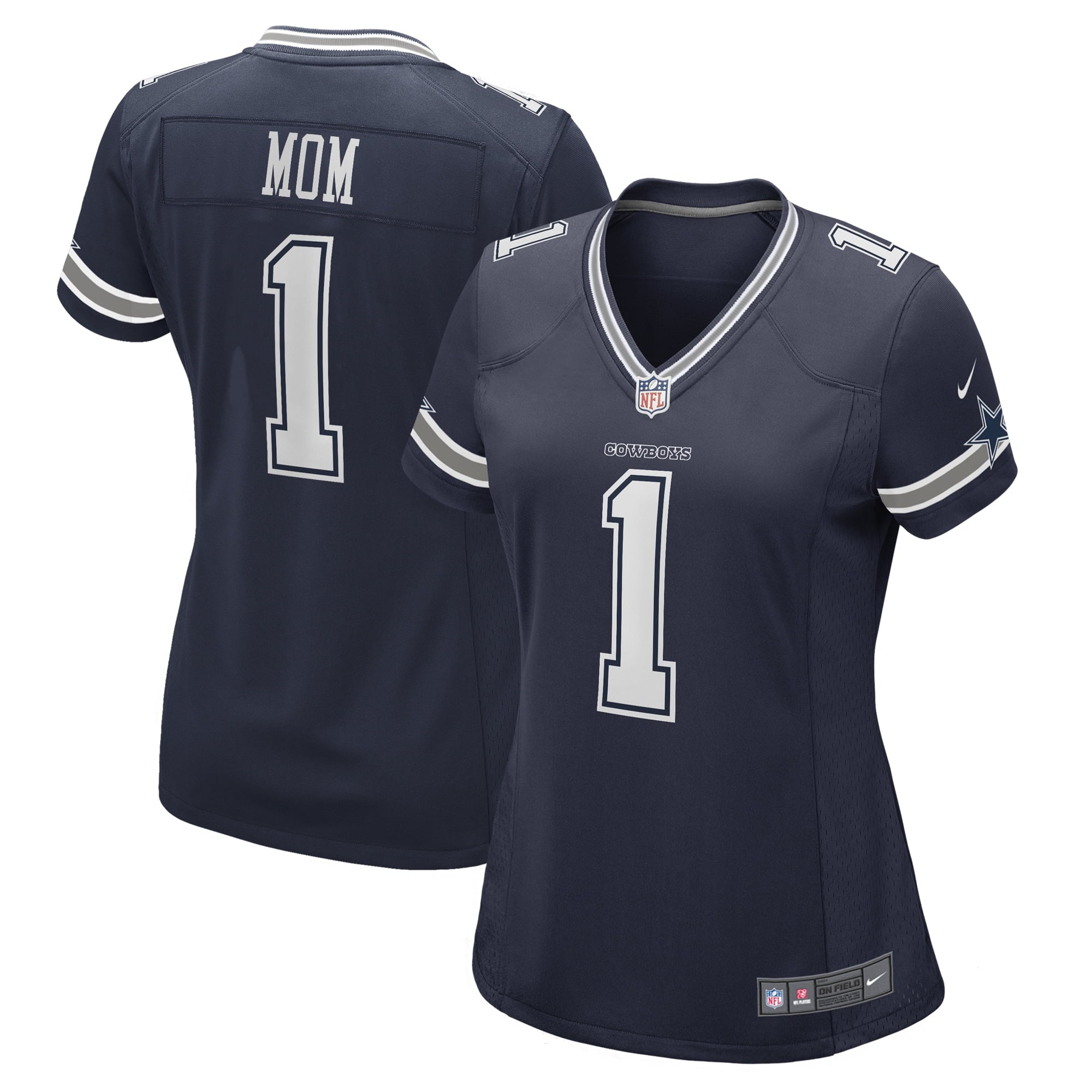 Women s Nike Number 1 Mom Navy Dallas Cowboys Game Jersey