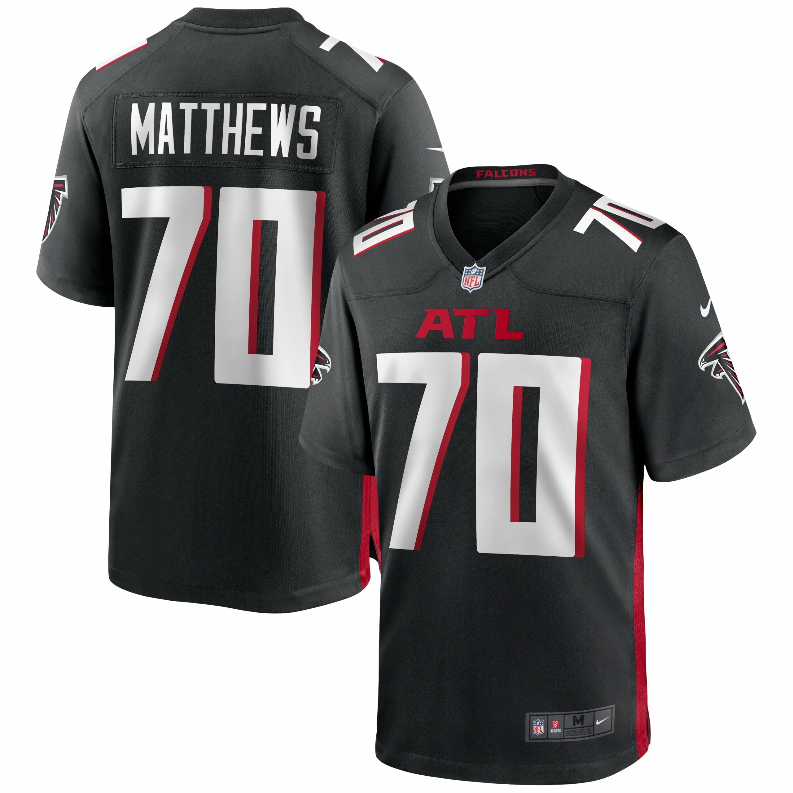 Men s Nike Jake Matthews Black Atlanta Falcons Game Jersey