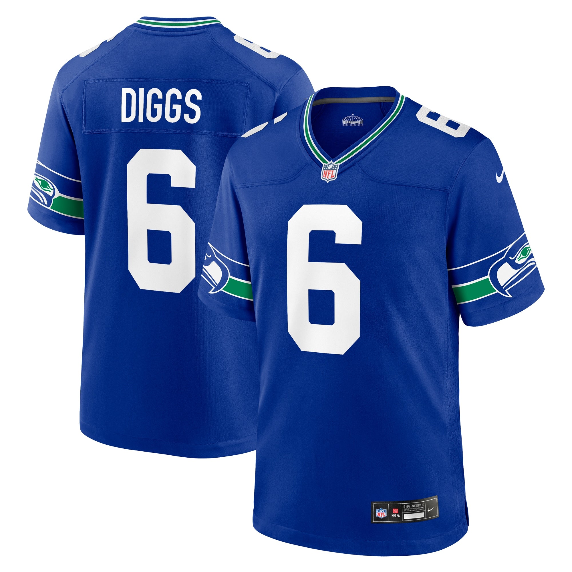 Quandre Diggs Seattle Seahawks Nike Throwback Player Game Jersey Royal