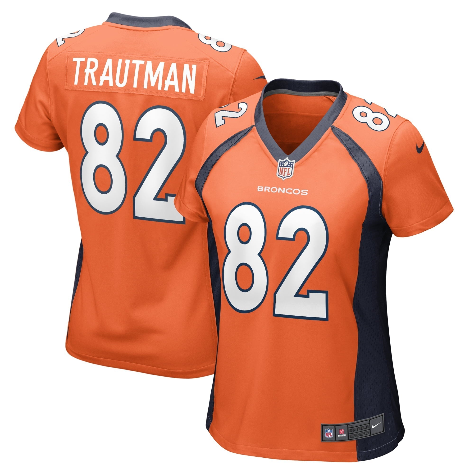 Women s Nike Adam Trautman Orange Denver Broncos Team Game Jersey