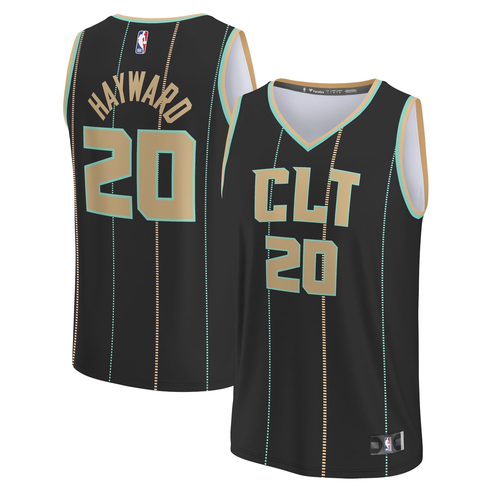 Youth Fanatics Branded Gordon Hayward Black Charlotte Hornets 2022/23 Fastbreak Jersey - City Edition