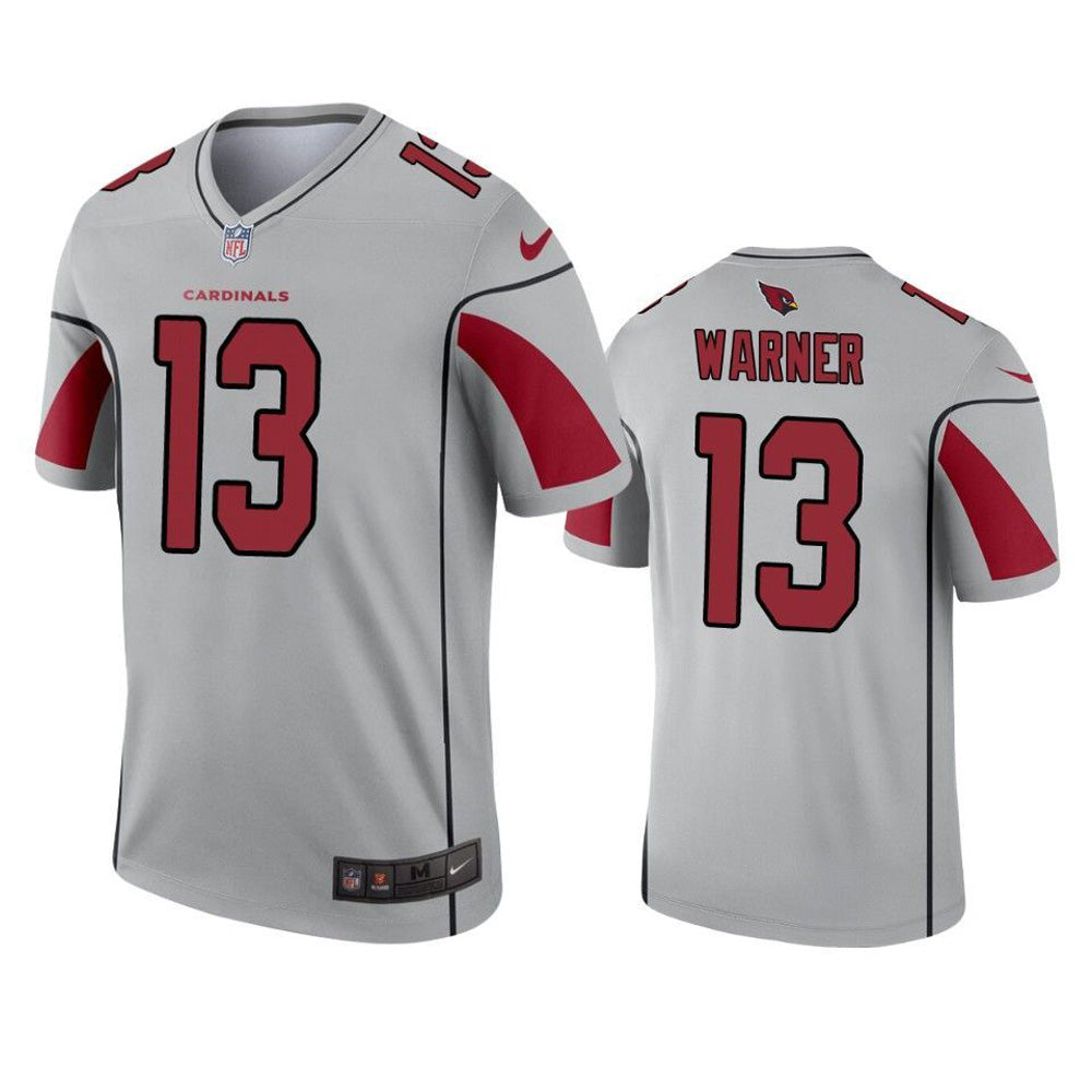 Men s Arizona Cardinals Kurt Warner Inverted Legend Jersey   Silver