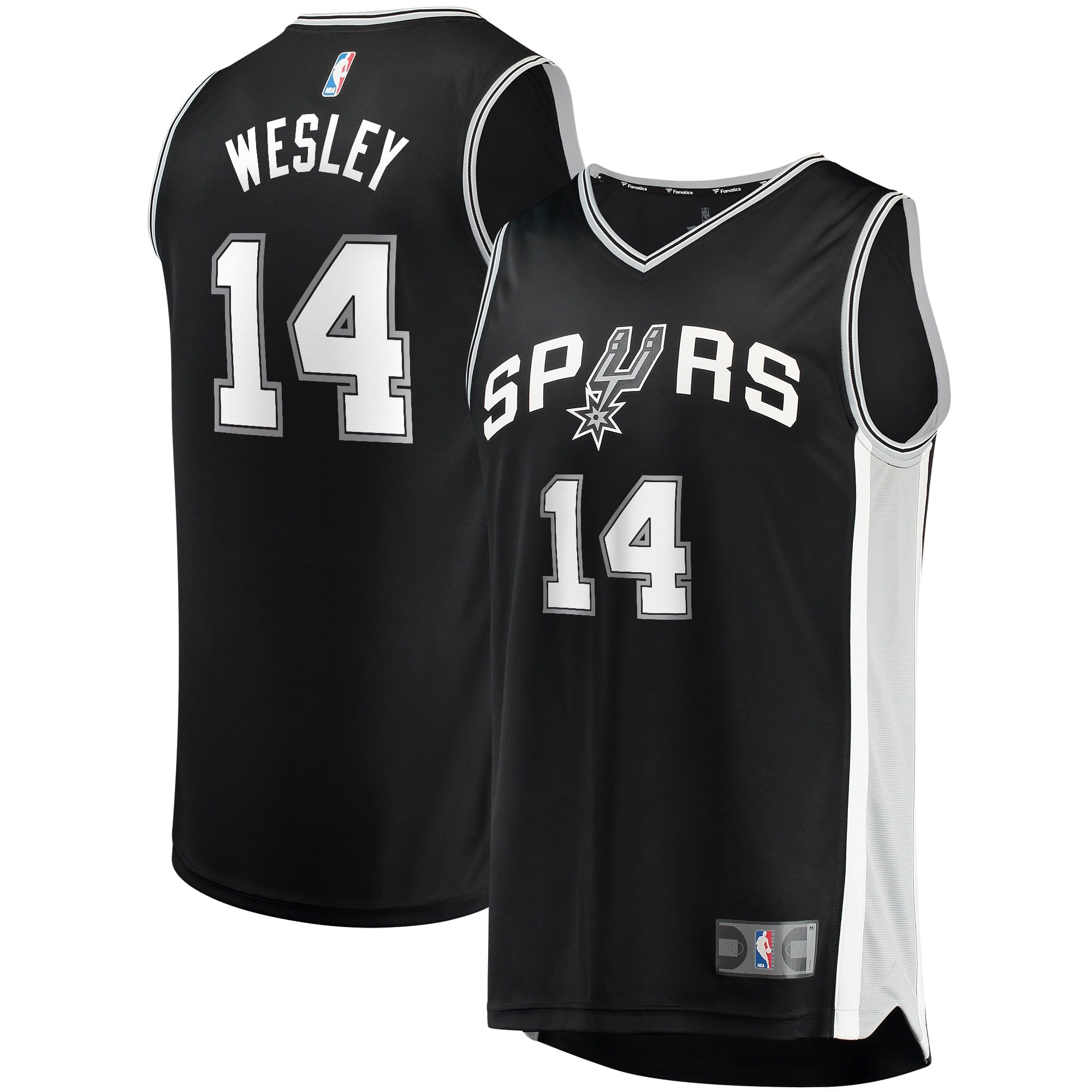 Men's Fanatics Branded Blake Wesley Black San Antonio Spurs 2022 NBA Draft First Round Pick Fast Break Replica Player