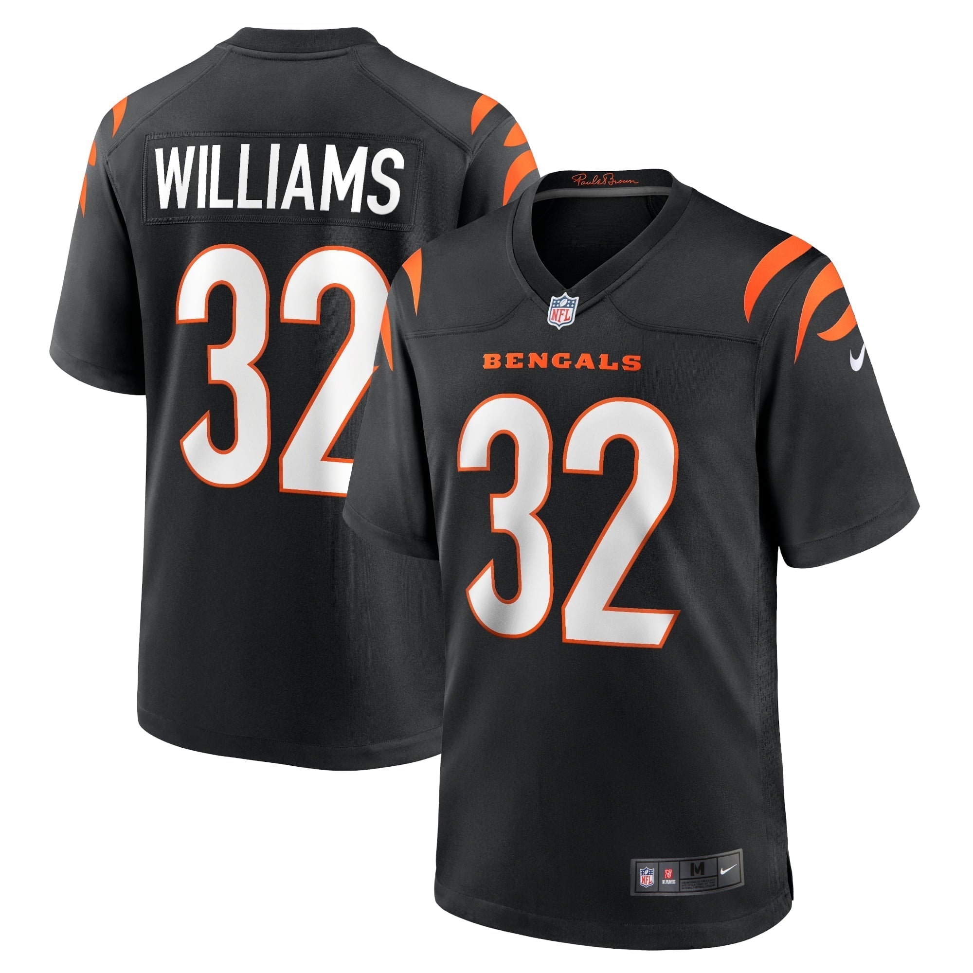 Men s Nike Trayveon Williams Black Cincinnati Bengals Game Jersey