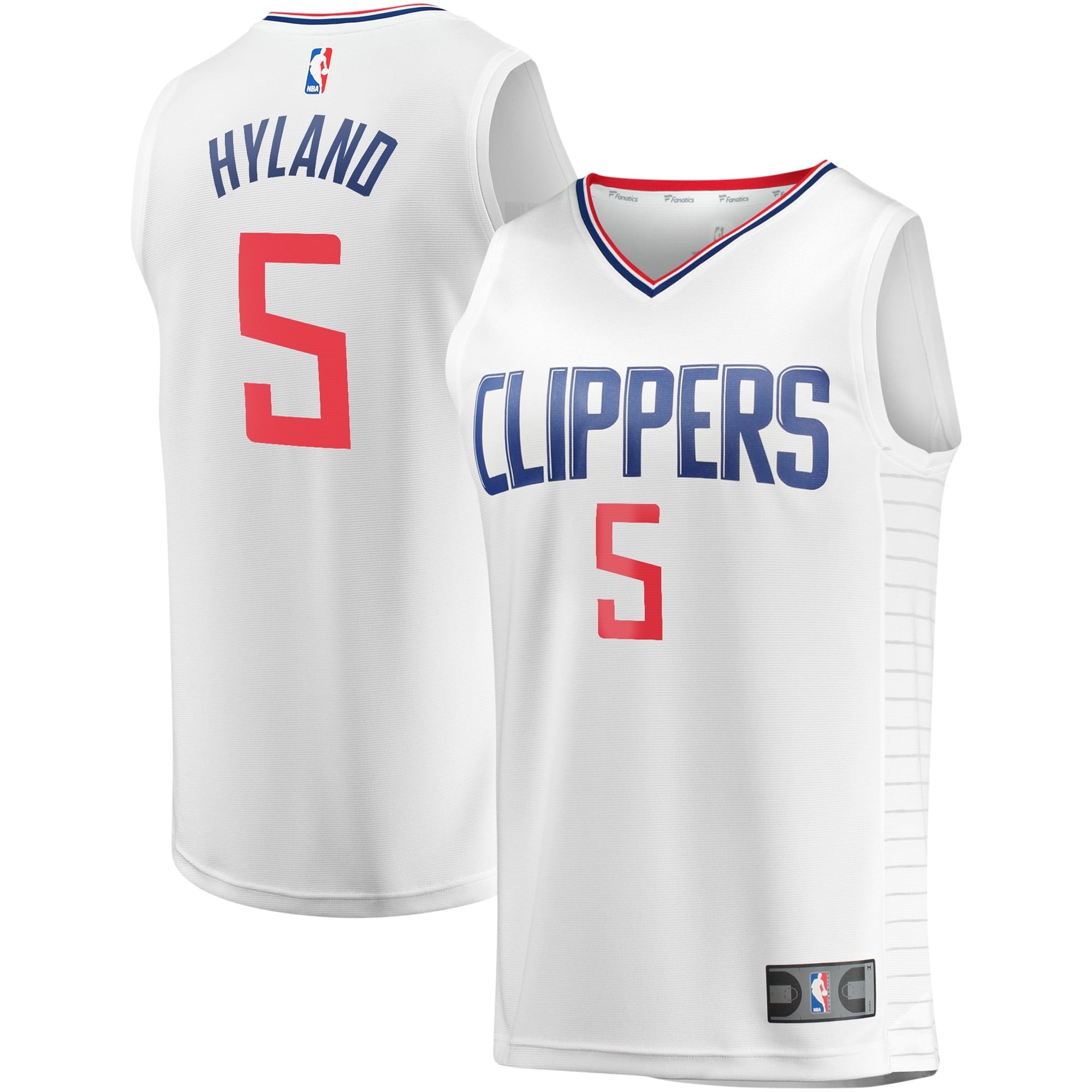 Youth Fanatics Branded Bones Hyland White LA Clippers Fast Break Player Jersey - Association Edition