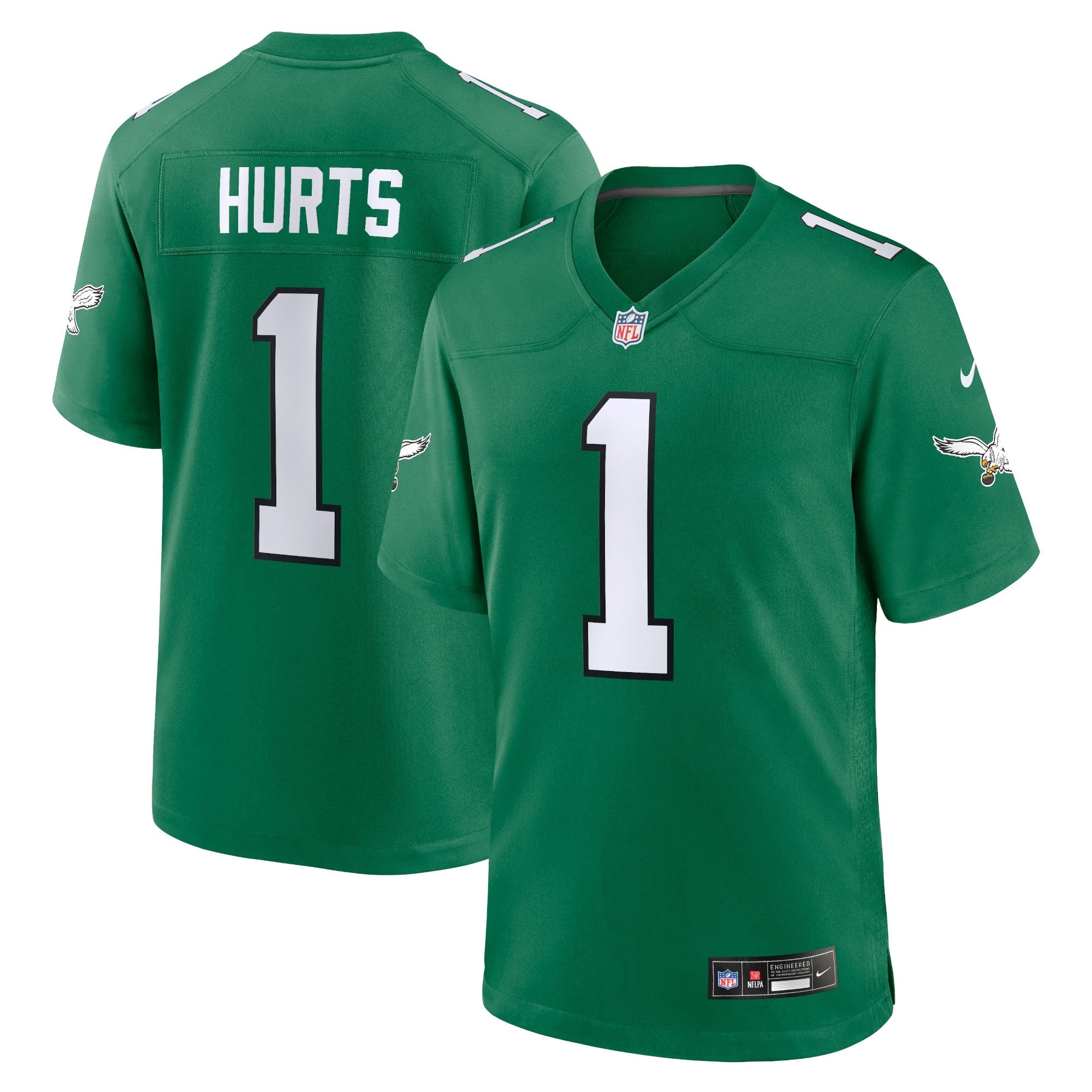 Jalen Hurts Philadelphia Eagles Nike Alternate Game Player Jersey   Kelly Green