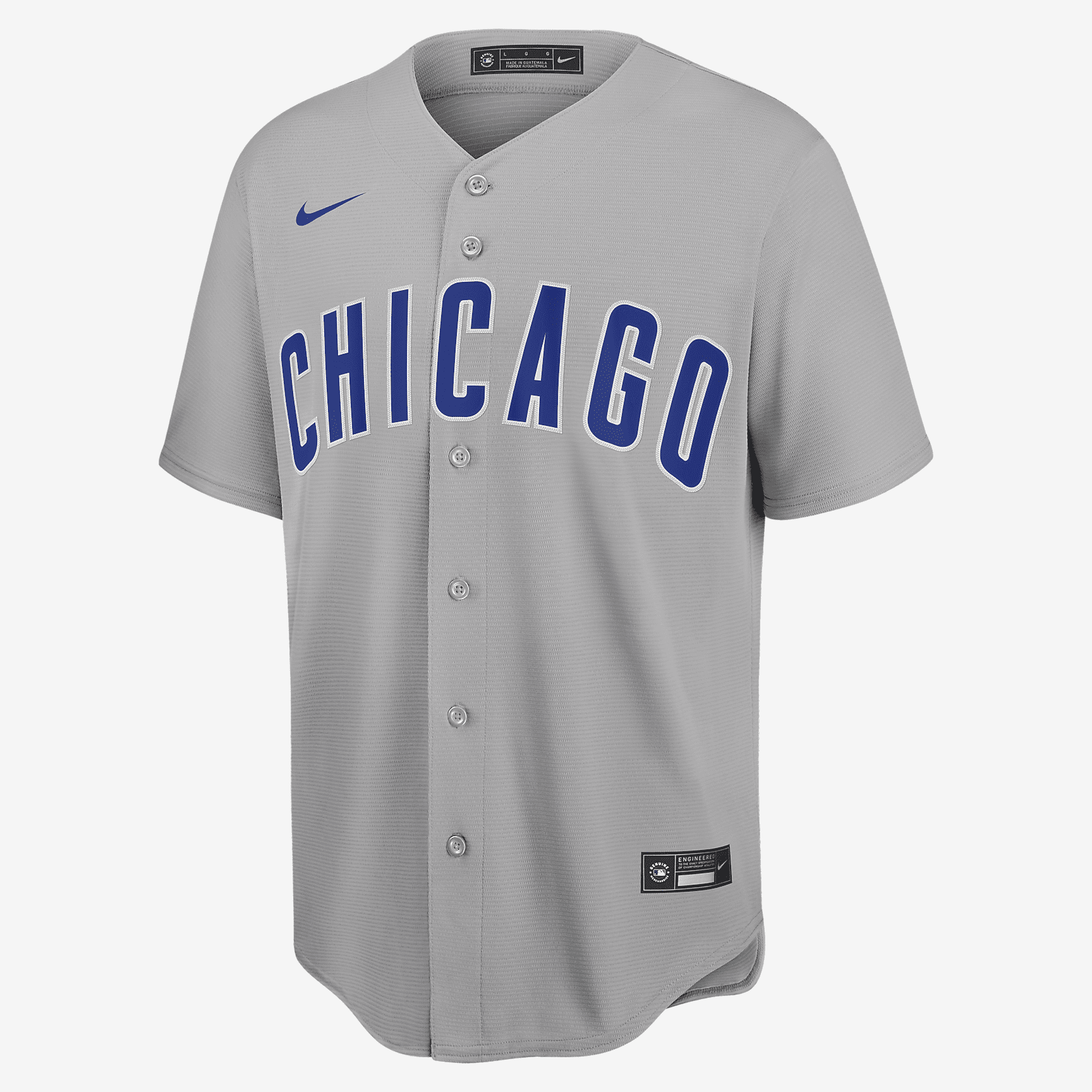 MLB Chicago Cubs (Javier Bez) Men's Replica Baseball Jersey - Base Grey
