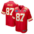 Travis Kelce Kansas City Chiefs Nike Super Bowl LVII Patch Game Jersey   Red