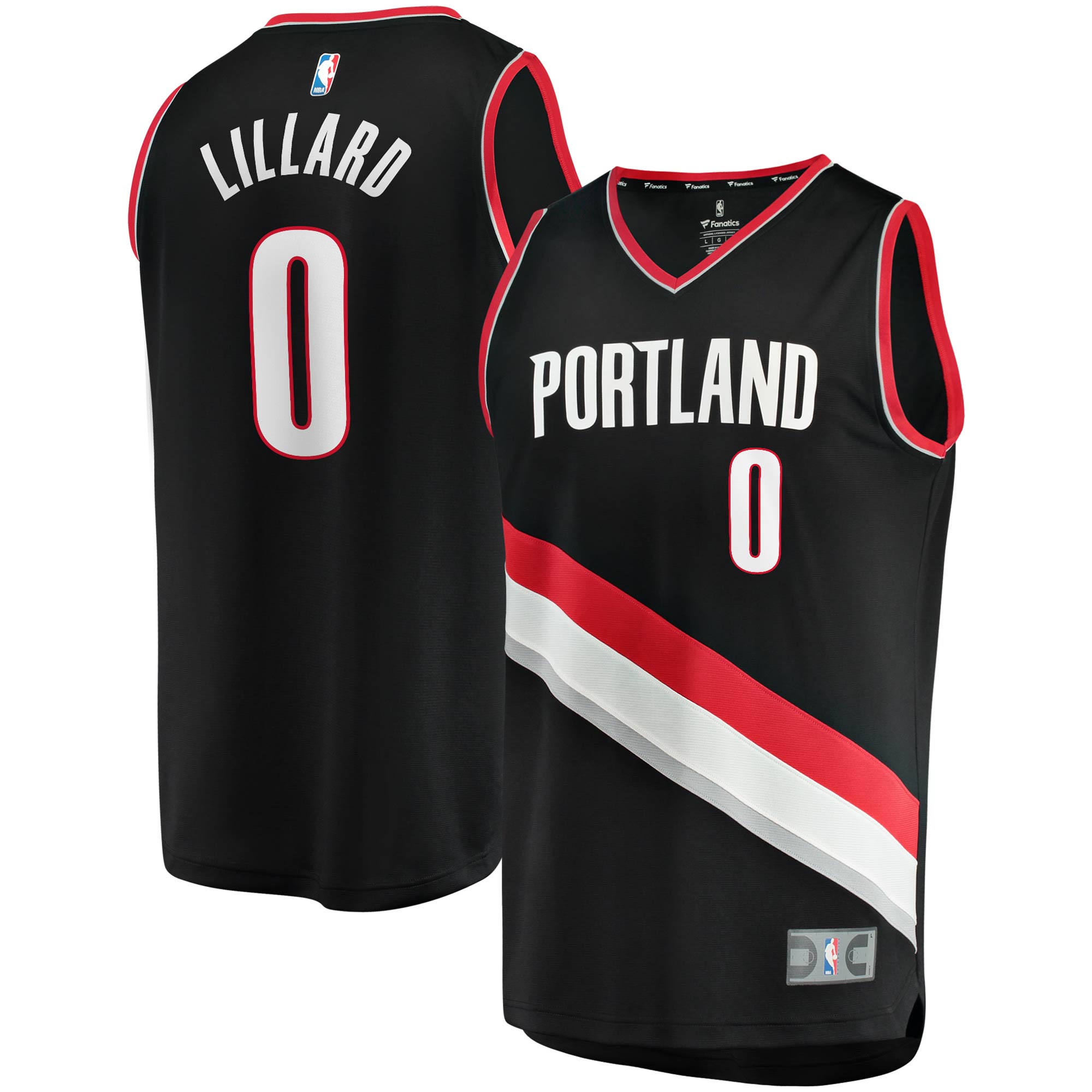Damian Lillard Portland Trail Blazers Fanatics Branded 2020/21 Fast Break Replica Jersey - Icon Edition - Black