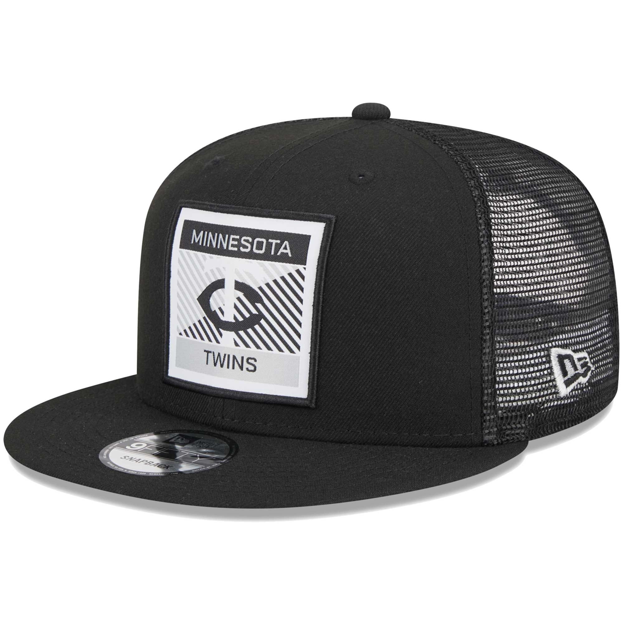 Minnesota Twins New Era Scratch Squared Trucker 9FIFTY Snapback Hat - Black