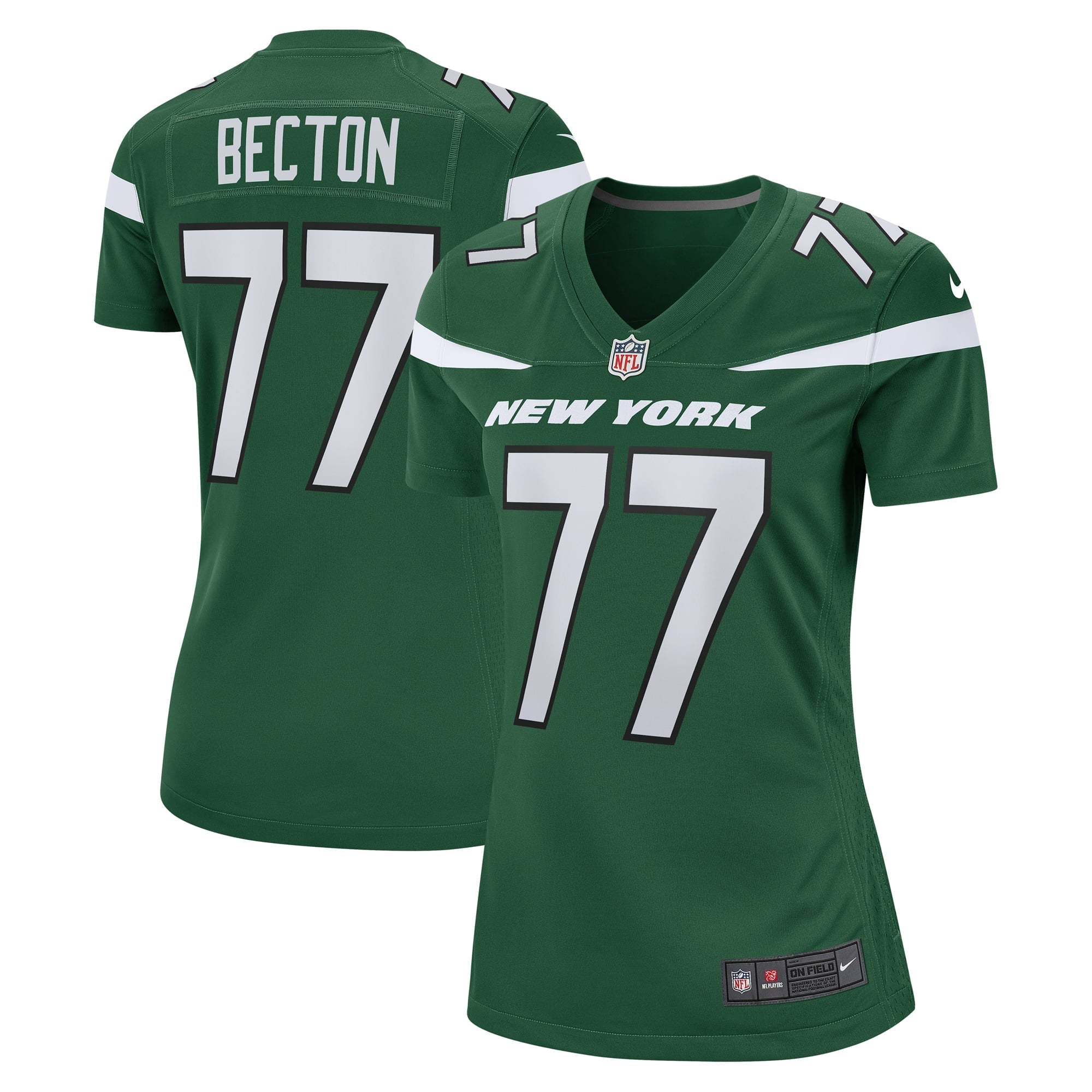 Women s Nike Mekhi Becton Gotham Green New York Jets Game Jersey