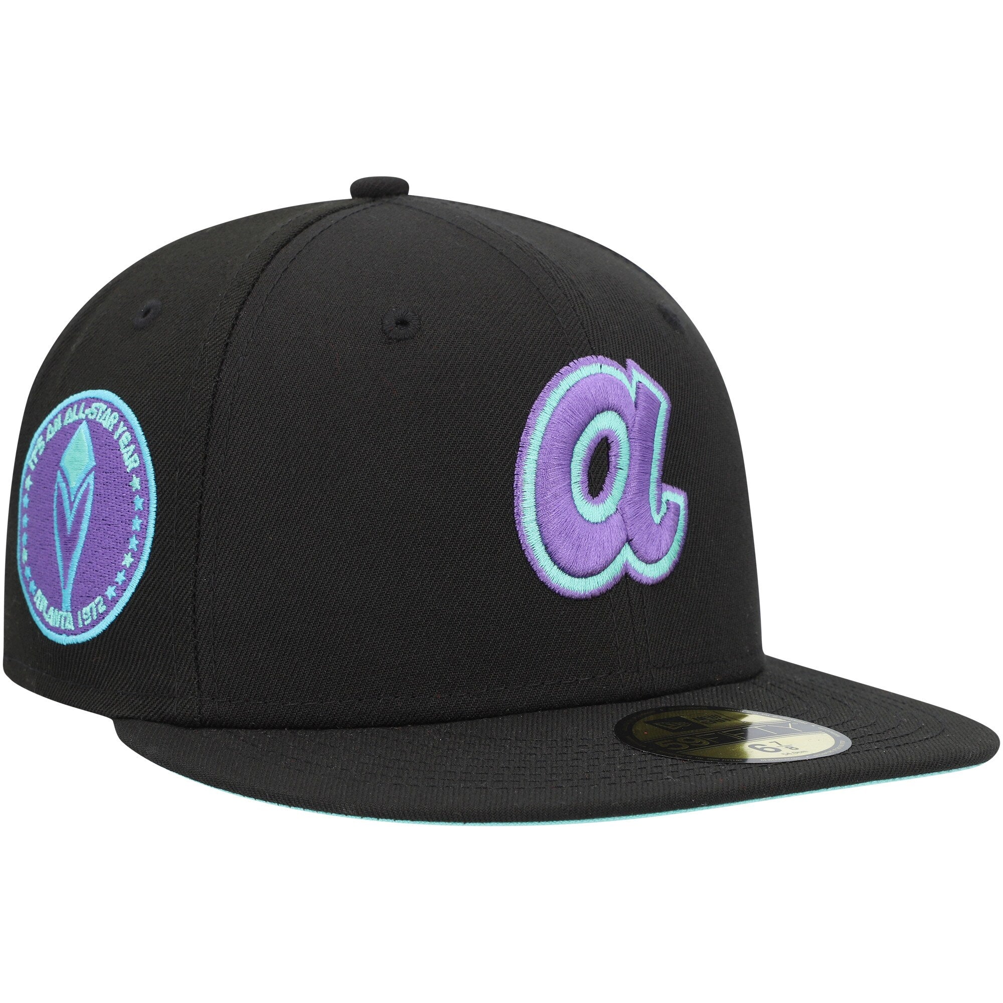 Atlanta Braves New Era 1972 MLB All-Star Game Black Light 59FIFTY Fitted Hat - Black