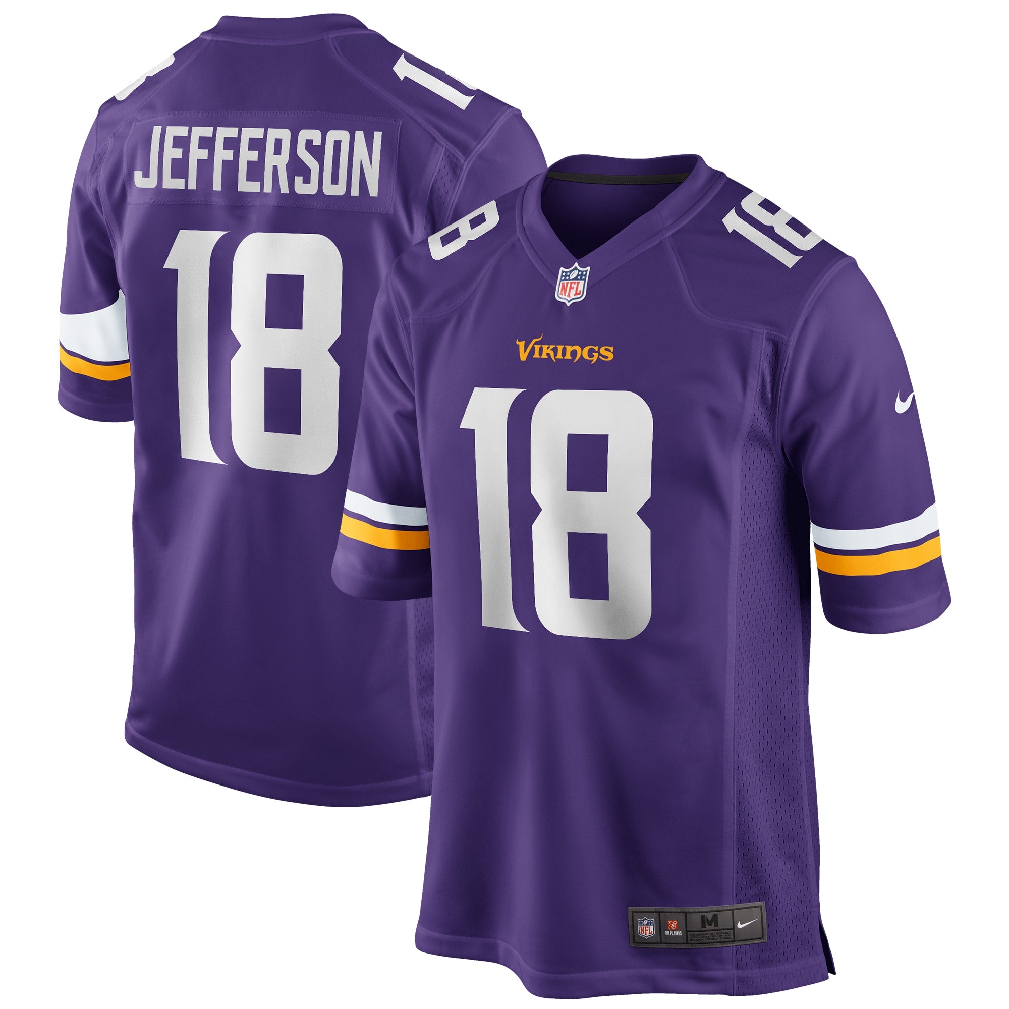 Justin Jefferson Minnesota Vikings Nike Player Game Jersey   Purple