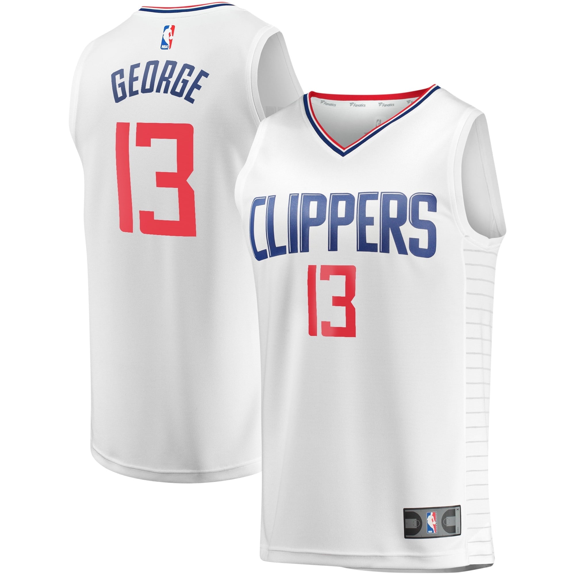 Youth Fanatics Branded Paul George White LA Clippers Fast Break Player Jersey - Association Edition