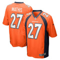 Men s Nike Damarri Mathis Orange Denver Broncos Game Player Jersey