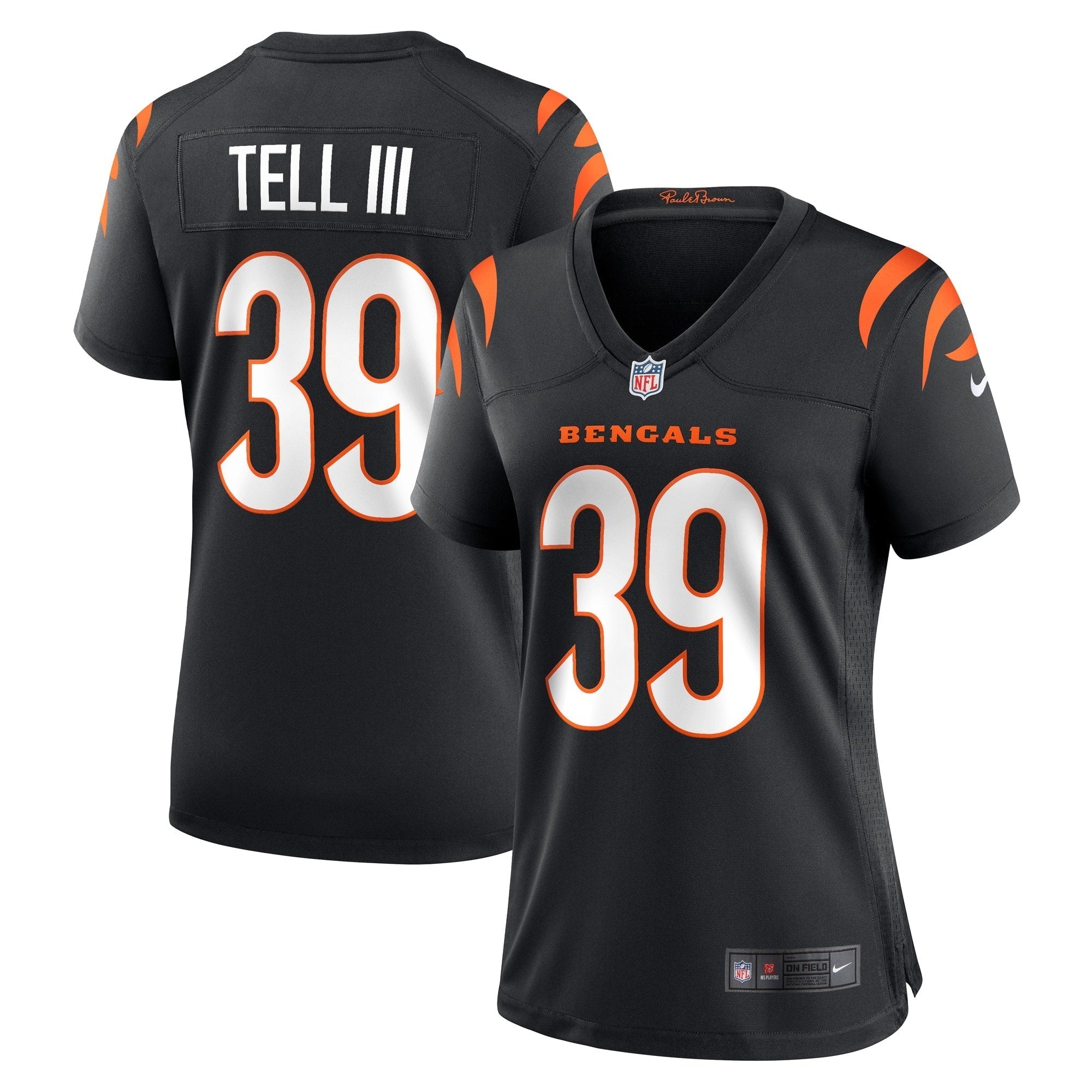 Women s Nike Marvell Tell III Black Cincinnati Bengals Game Player Jersey