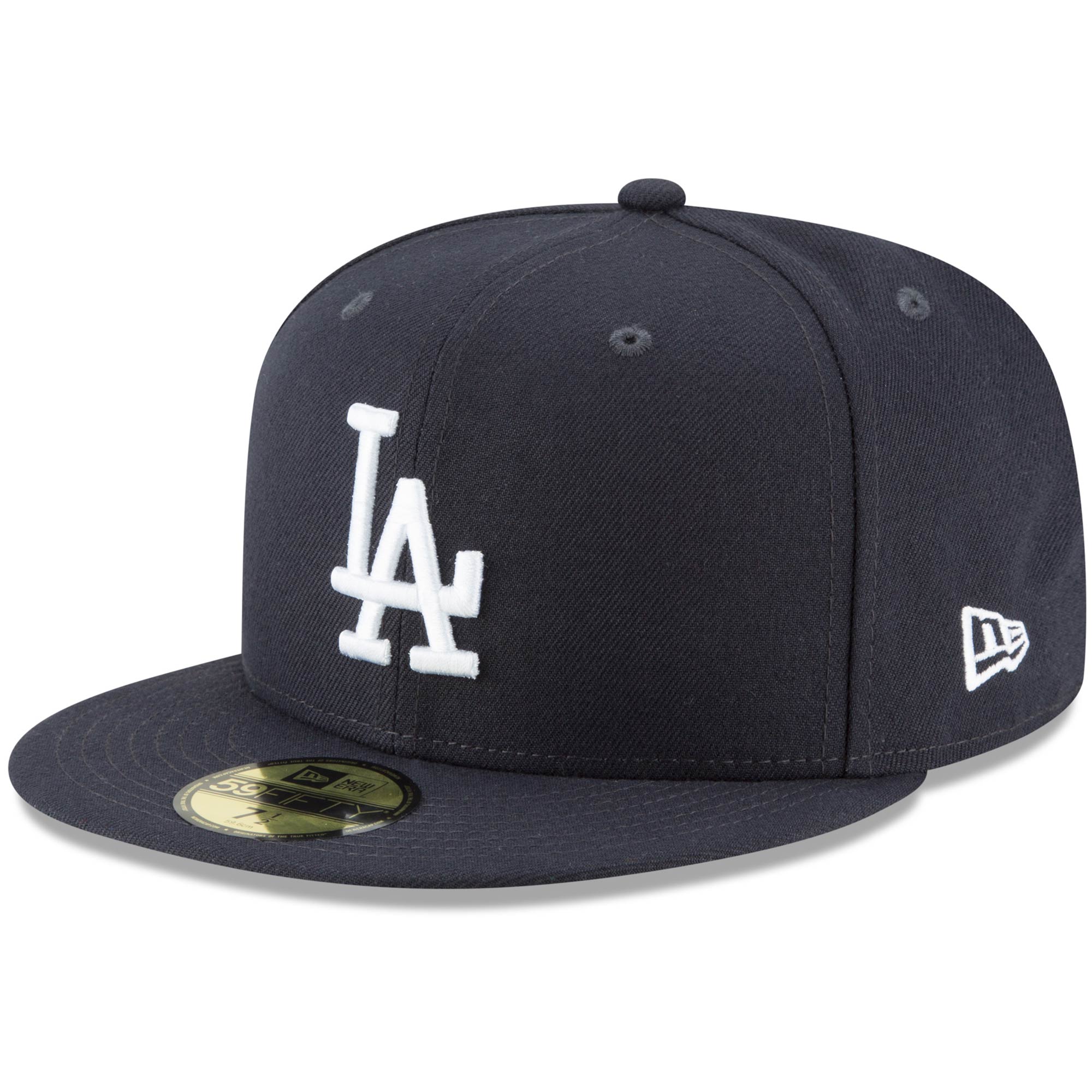 Los Angeles Dodgers New Era White Logo 59FIFTY Fitted Hat - Navy