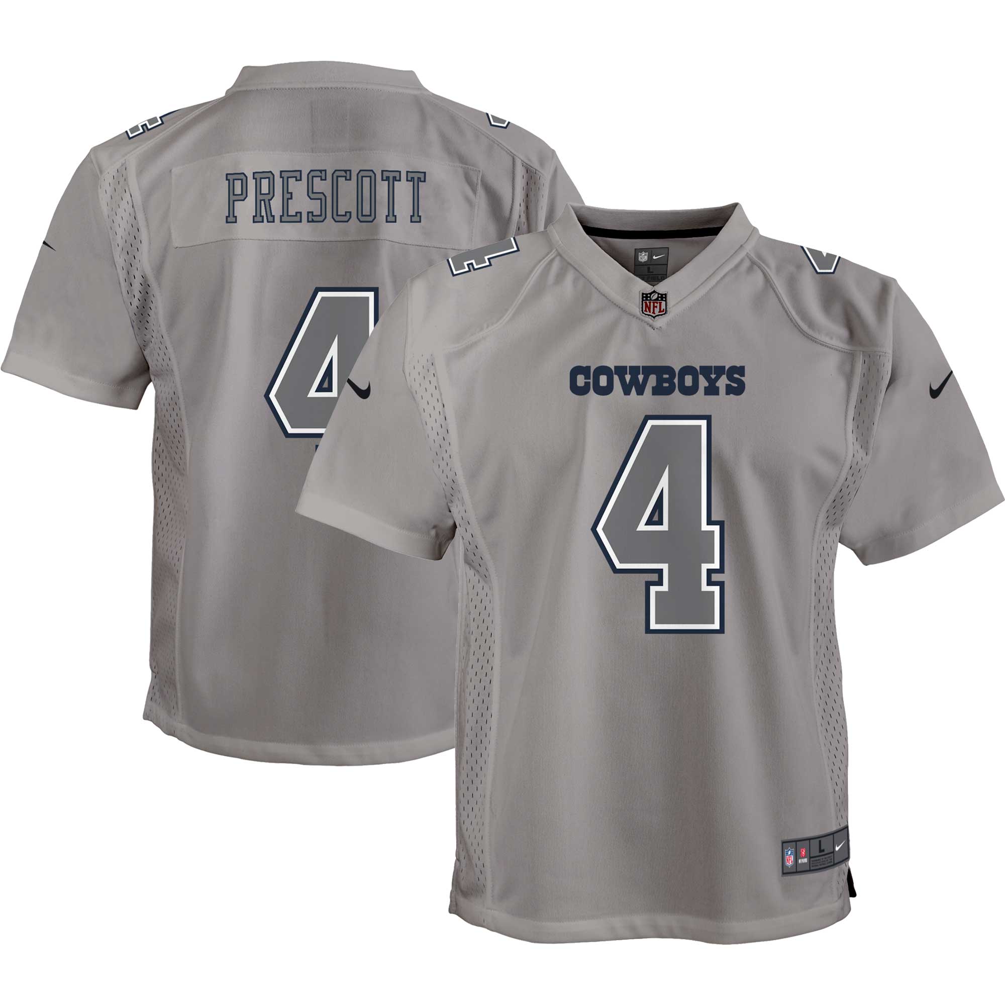 Dak Prescott Dallas Cowboys Nike Youth Atmosphere Game Jersey   Gray