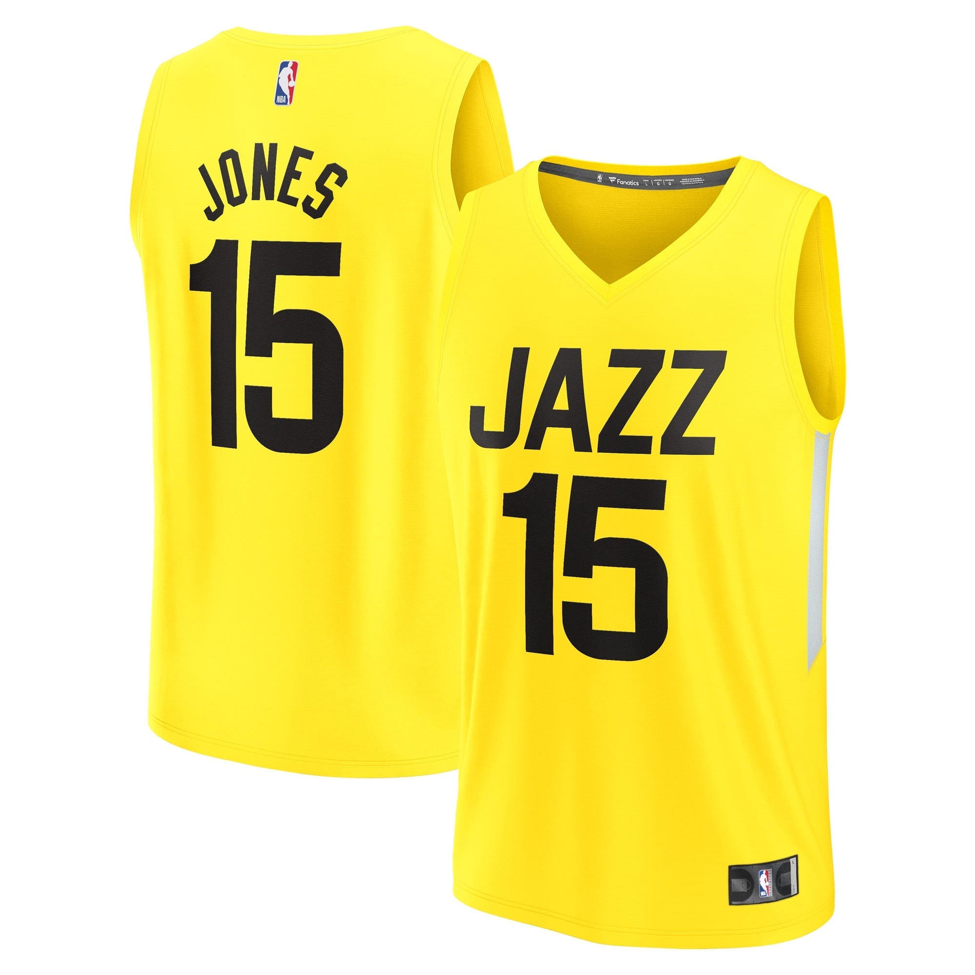 Men's Fanatics Branded Damian Jones Yellow Utah Jazz Fast Break Player Jersey - Icon Edition
