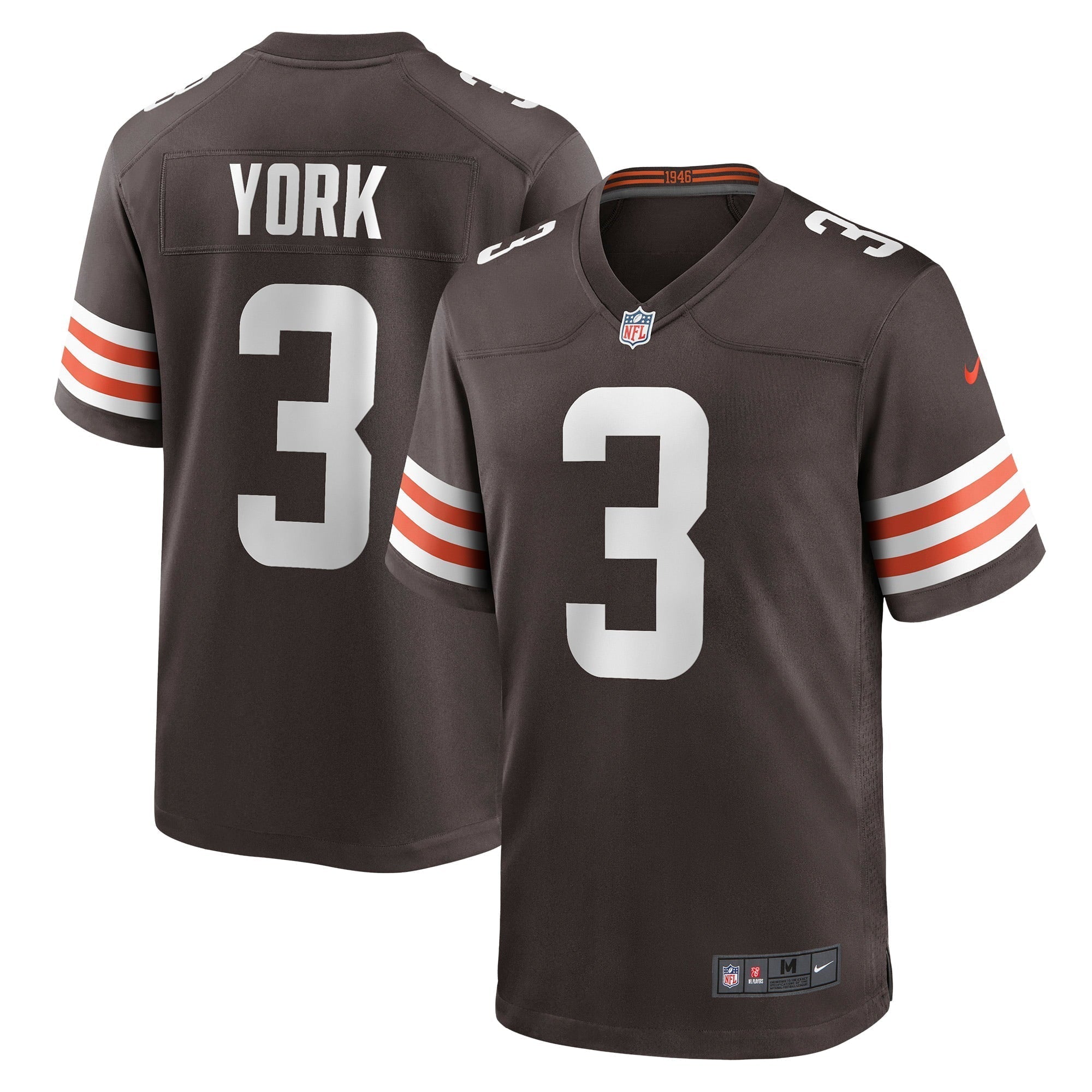 Men s Nike Cade York Brown Cleveland Browns Game Player Jersey
