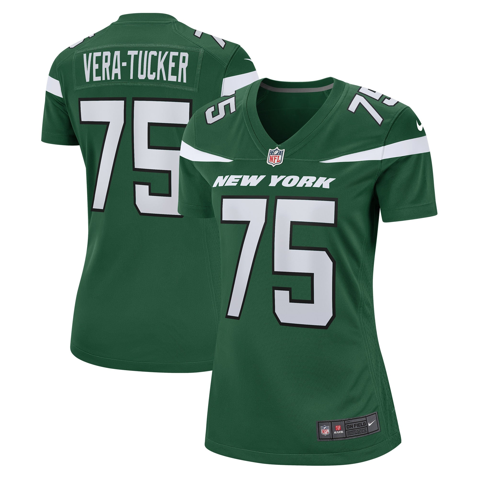 Alijah Vera-Tucker New York Jets Nike Women s Game Player Jersey   Gotham Green