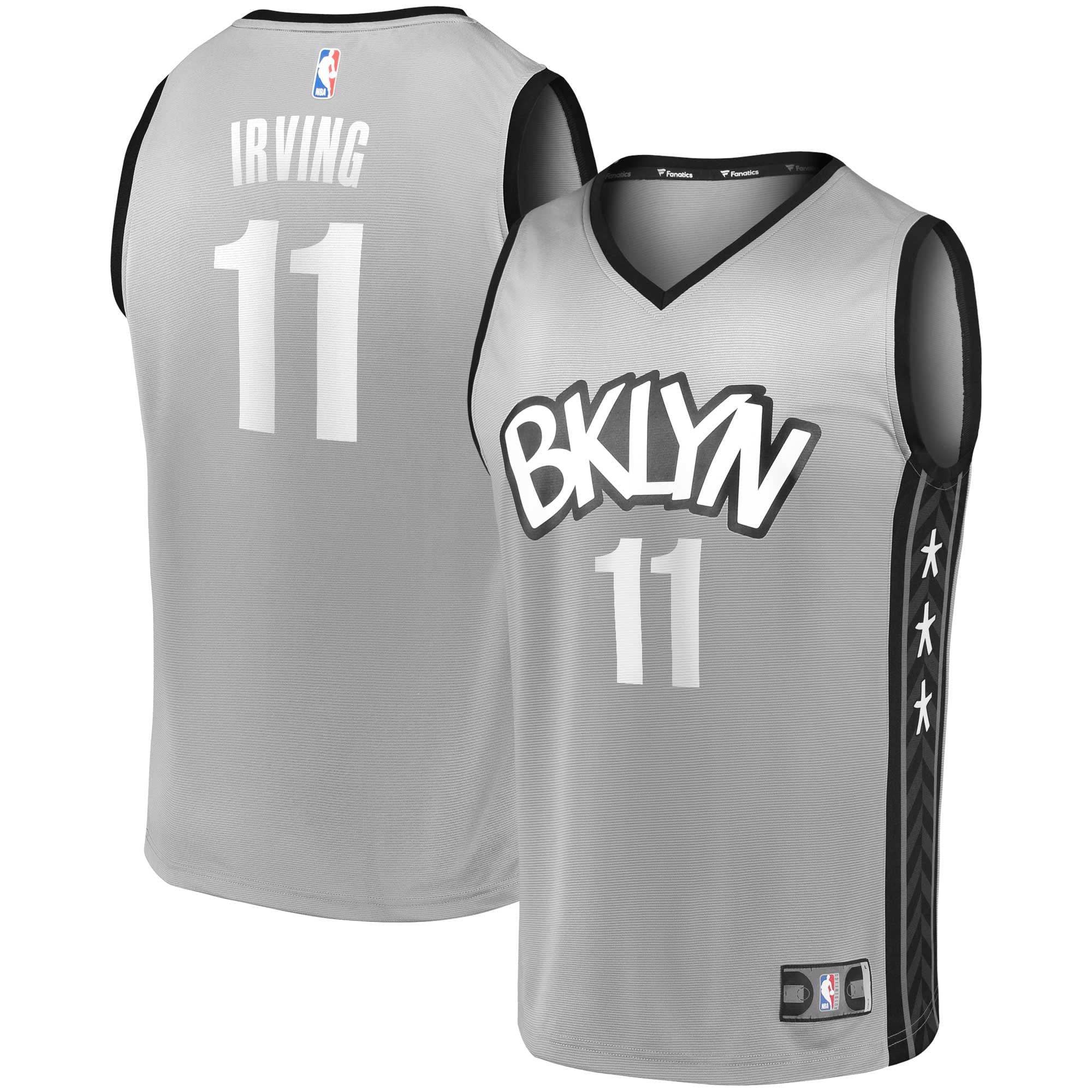 Men's Fanatics Branded Kyrie Irving Gray Brooklyn Nets 2020/21 Fast Break Replica Player Jersey - Statement Edition