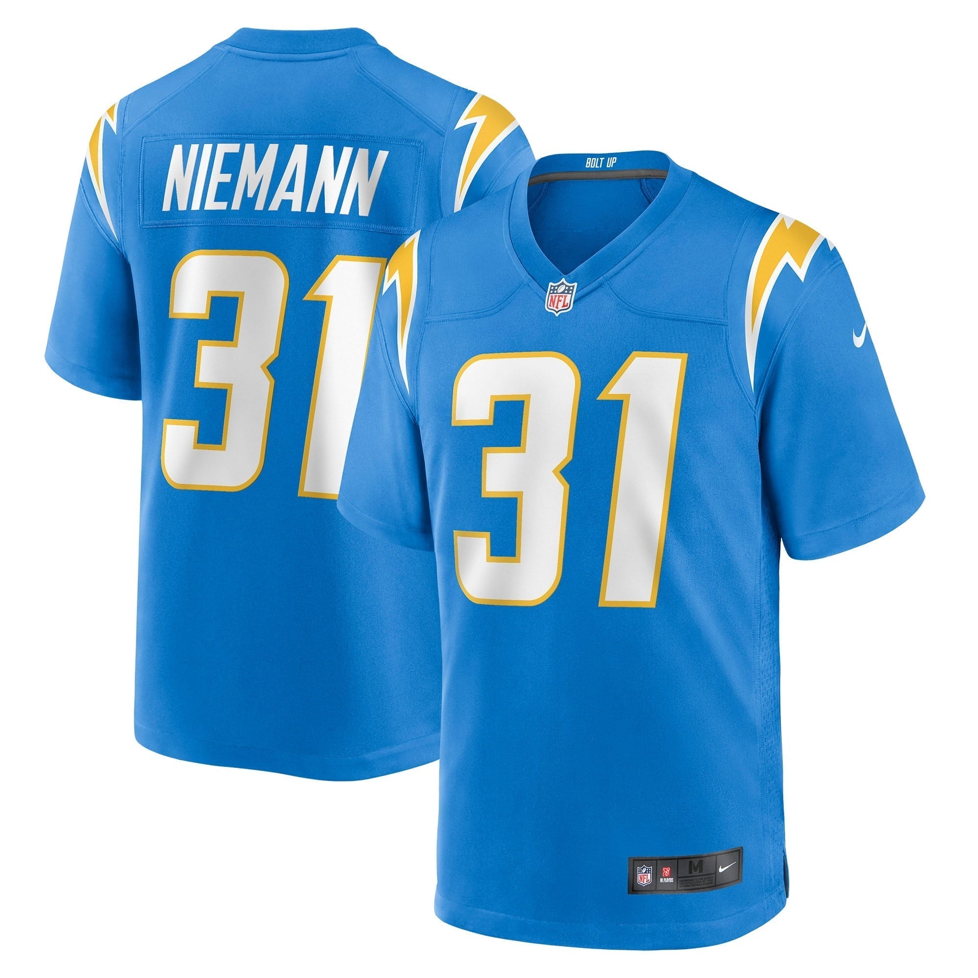 Men s Nike Nick Niemann Powder Blue Los Angeles Chargers Game Player Jersey