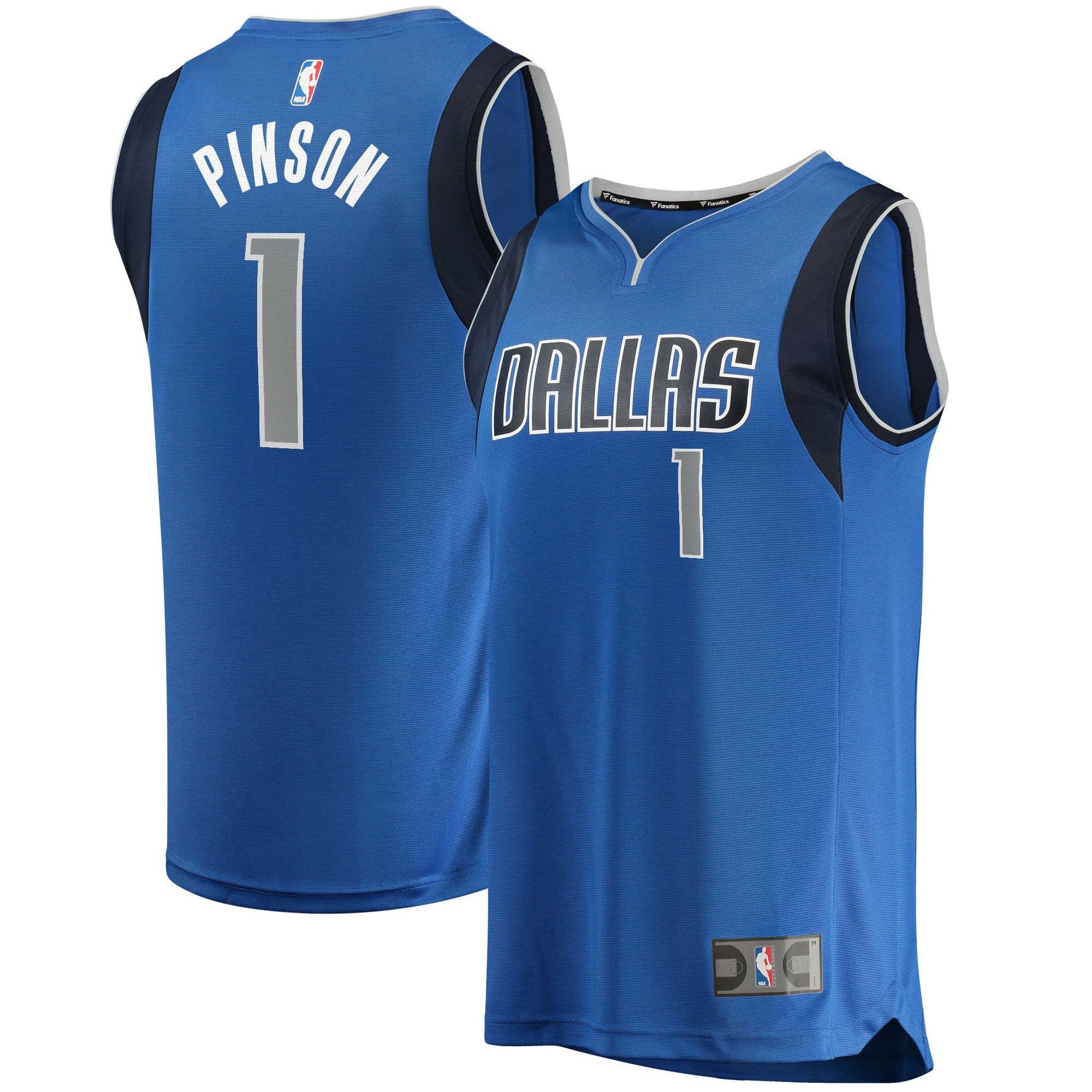 Youth Fanatics Branded Theo Pinson Blue Dallas Mavericks 2021/22 Fast Break Replica Jersey - Icon Edition