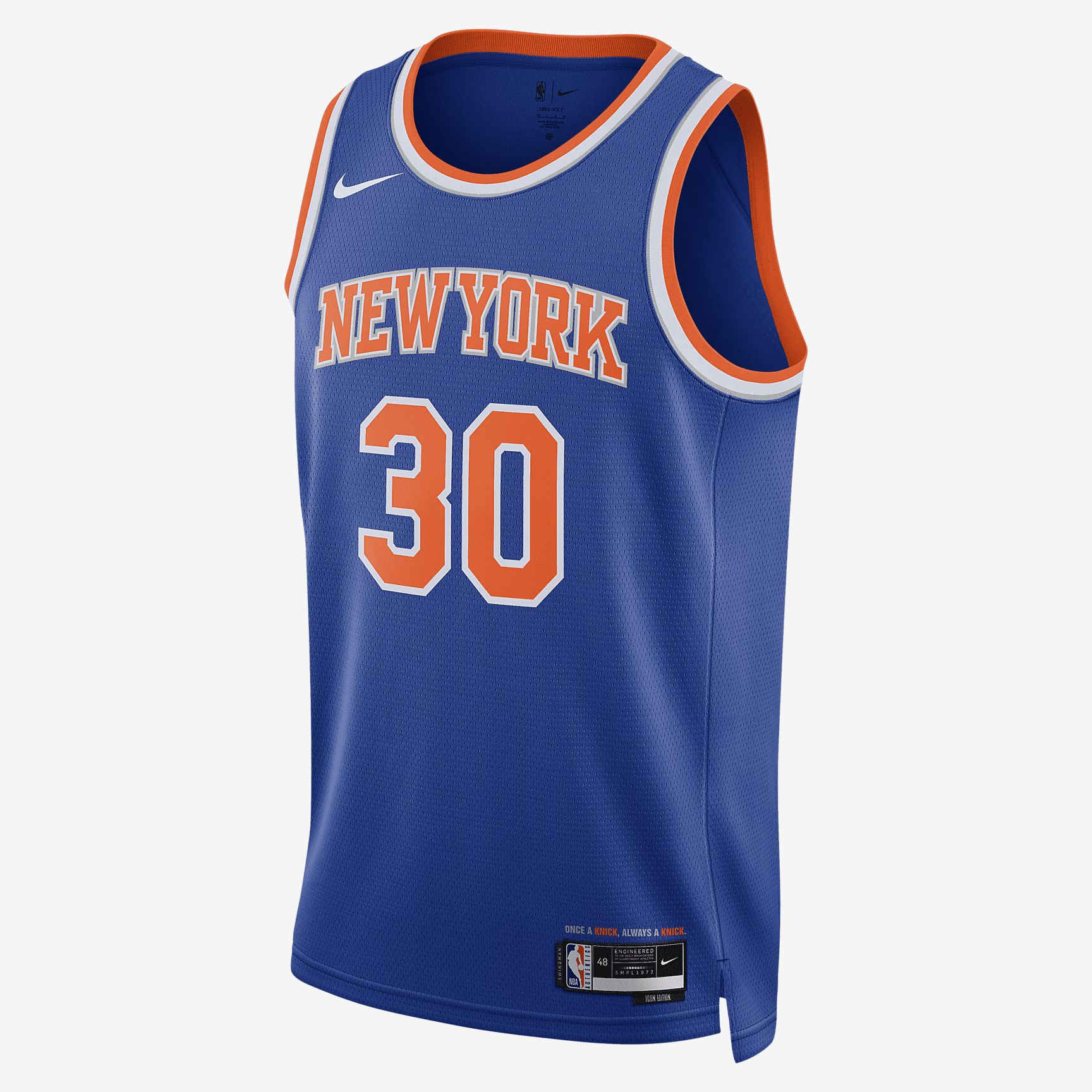 New York Knicks Icon Edition 2022/23 Nike Dri-FIT NBA Swingman Jersey - Rush Blue