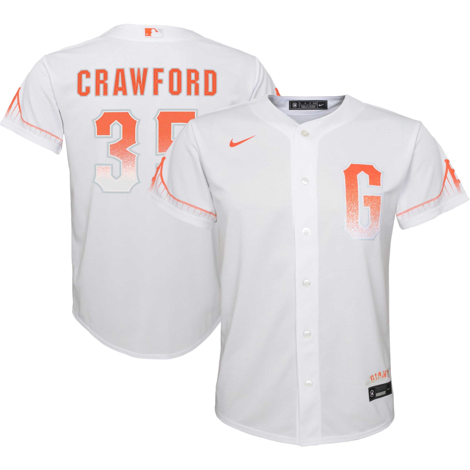 Toddler Nike Brandon Crawford White San Francisco Giants City Connect Replica Player Jersey