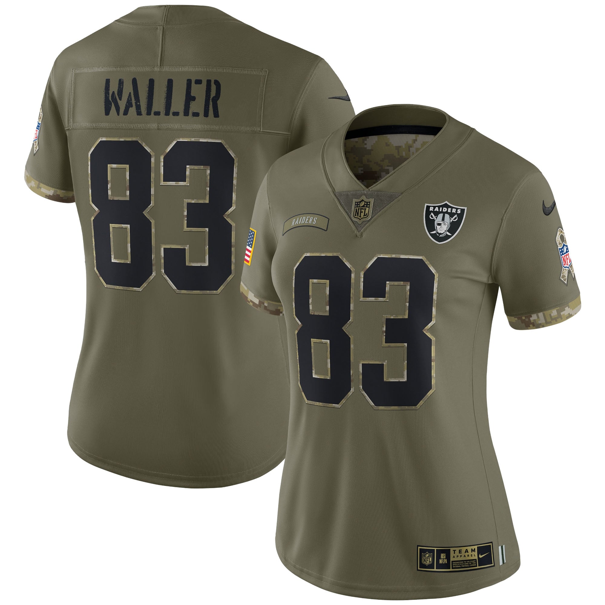 Darren Waller Las Vegas Raiders Nike Women s 2022 Salute To Service Limited Jersey   Olive